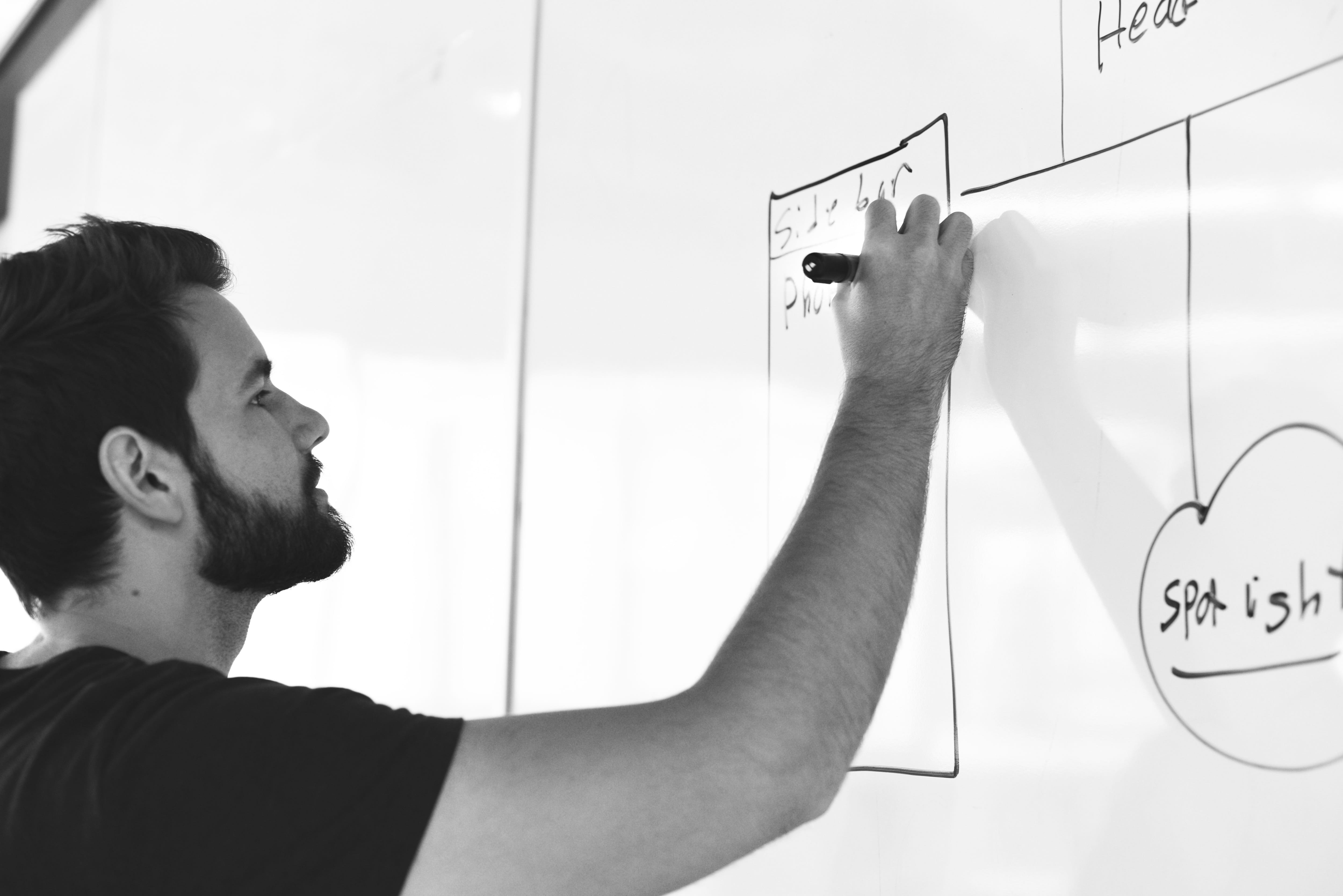 whiteboard, inspiration, mission, management, art and craft, men, pen, text, entrepreneur, business, planning, company, indoors, lifestyles, information, HD Wallpaper