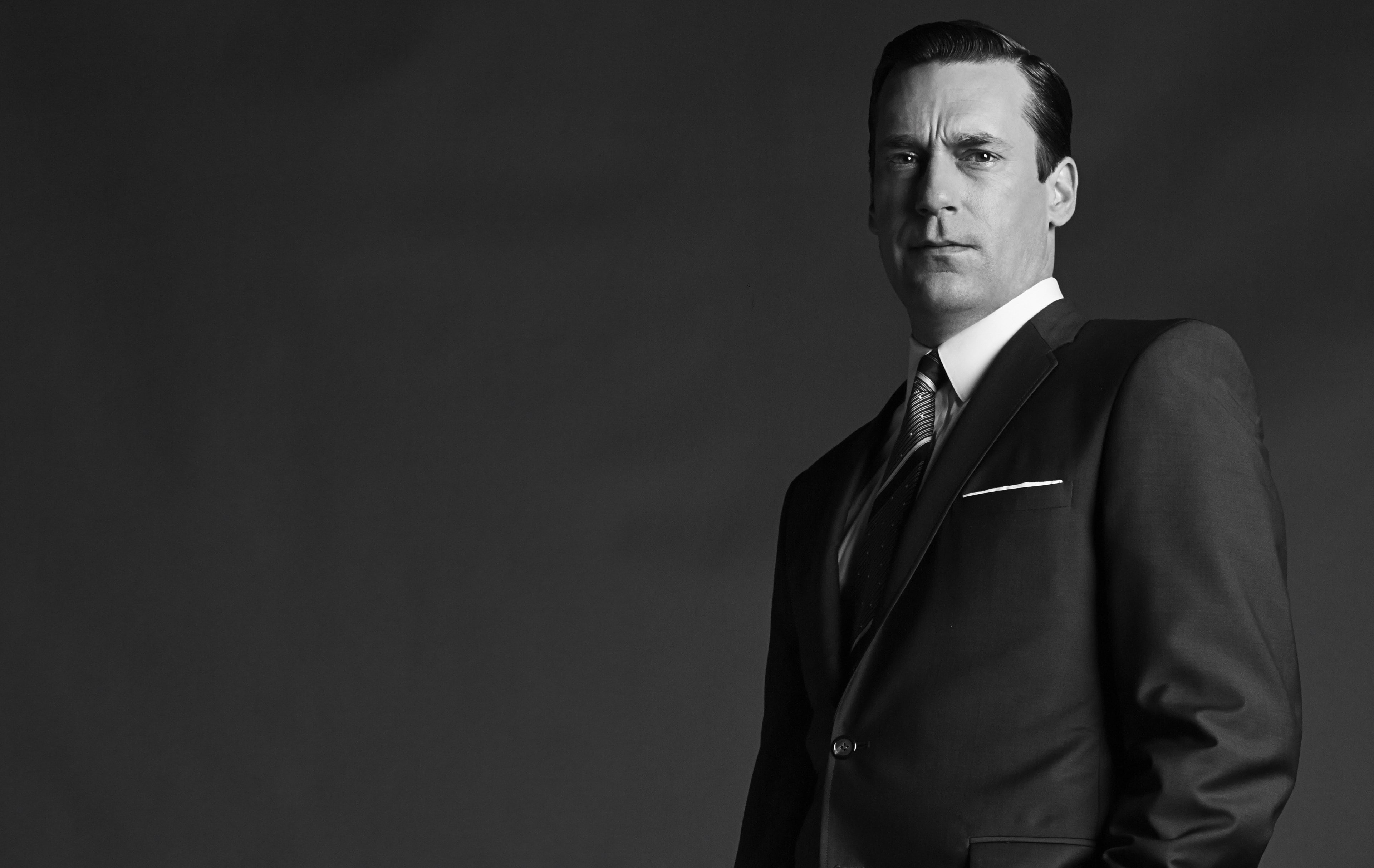 adult, 4K, copy space, contemplation, confidence, indoors, waist up, men, one person, business, serious, males, ceo, full suit, formalwear, black background, HD Wallpaper