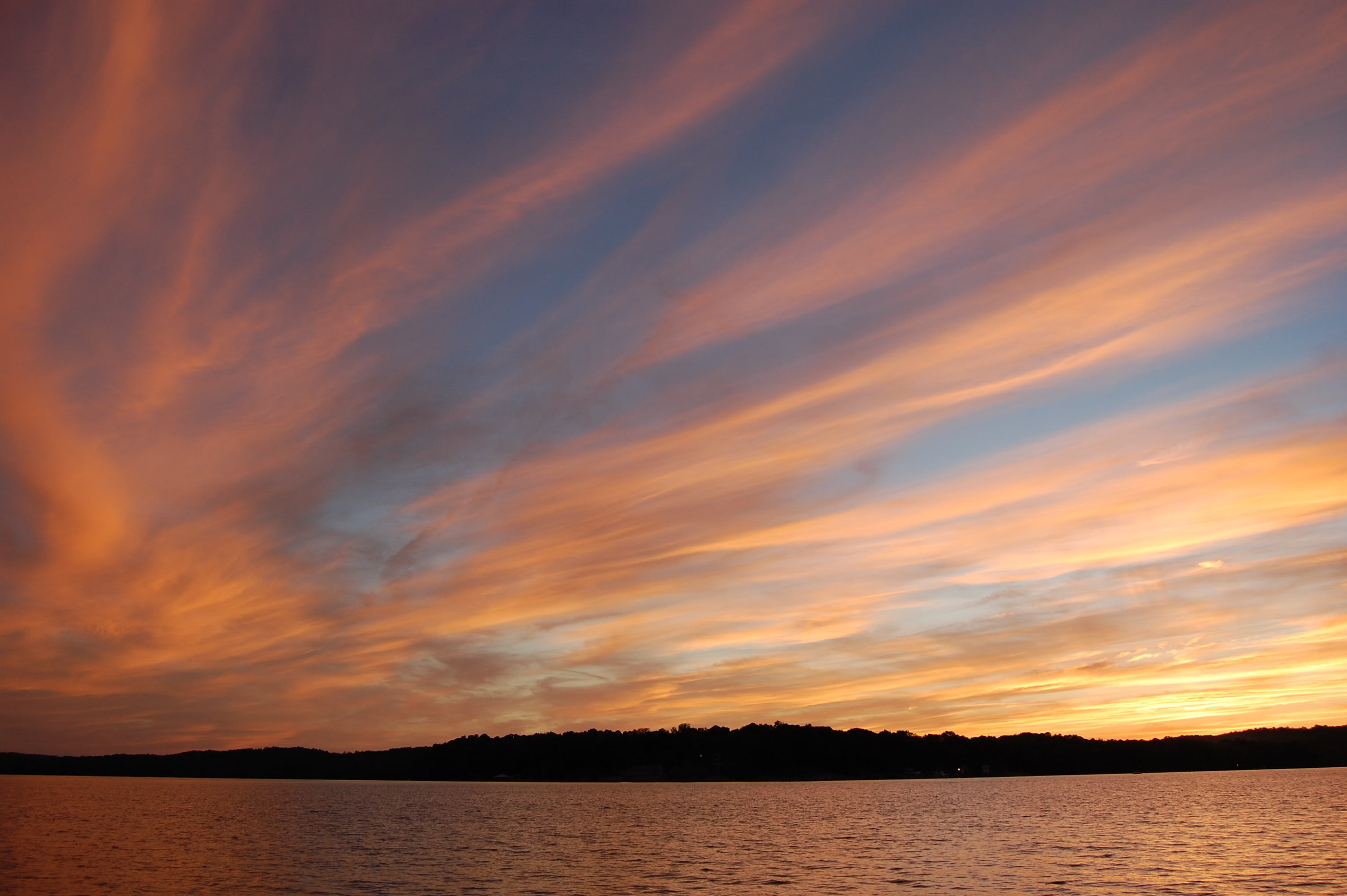 evening, majestic, sunset hunter, landscape, cloud - sky, horizontal, reflection, beautiful sunset, sunset light, scenics - nature, 2K, hour, sunset colors, HD Wallpaper