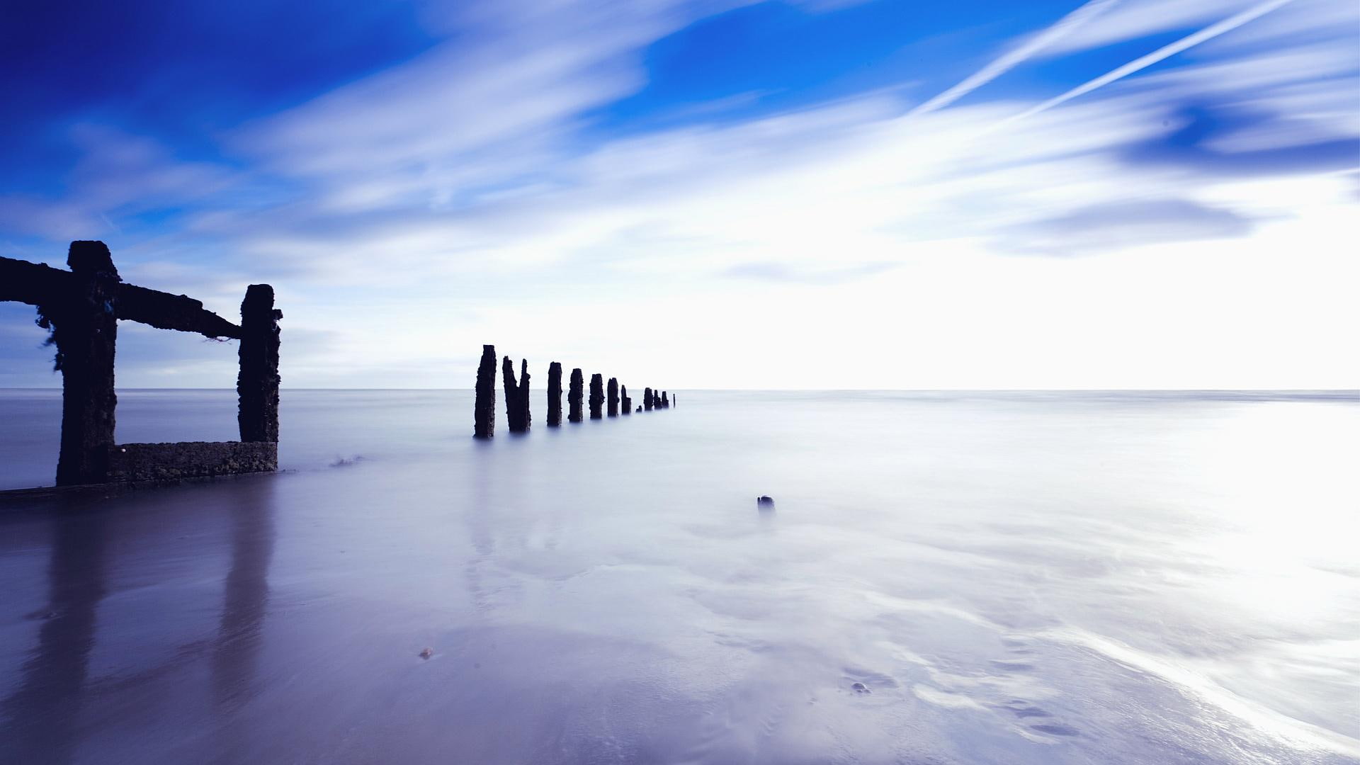 nature and landscapes, pier, 1080P, beach, old, HD Wallpaper