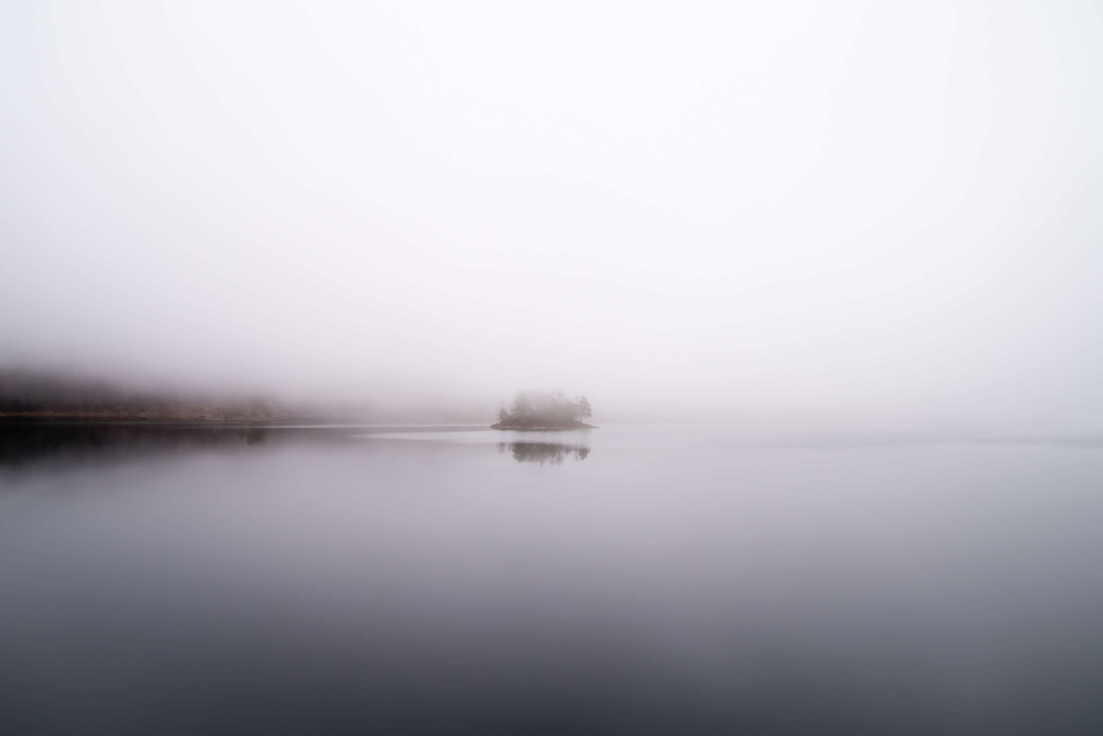 landscape, day, reflection, light, weather, horizon, calm waters, mist, water, non-urban scene, river, nature, island, lake, beauty in nature, fog, dawn, HD Wallpaper