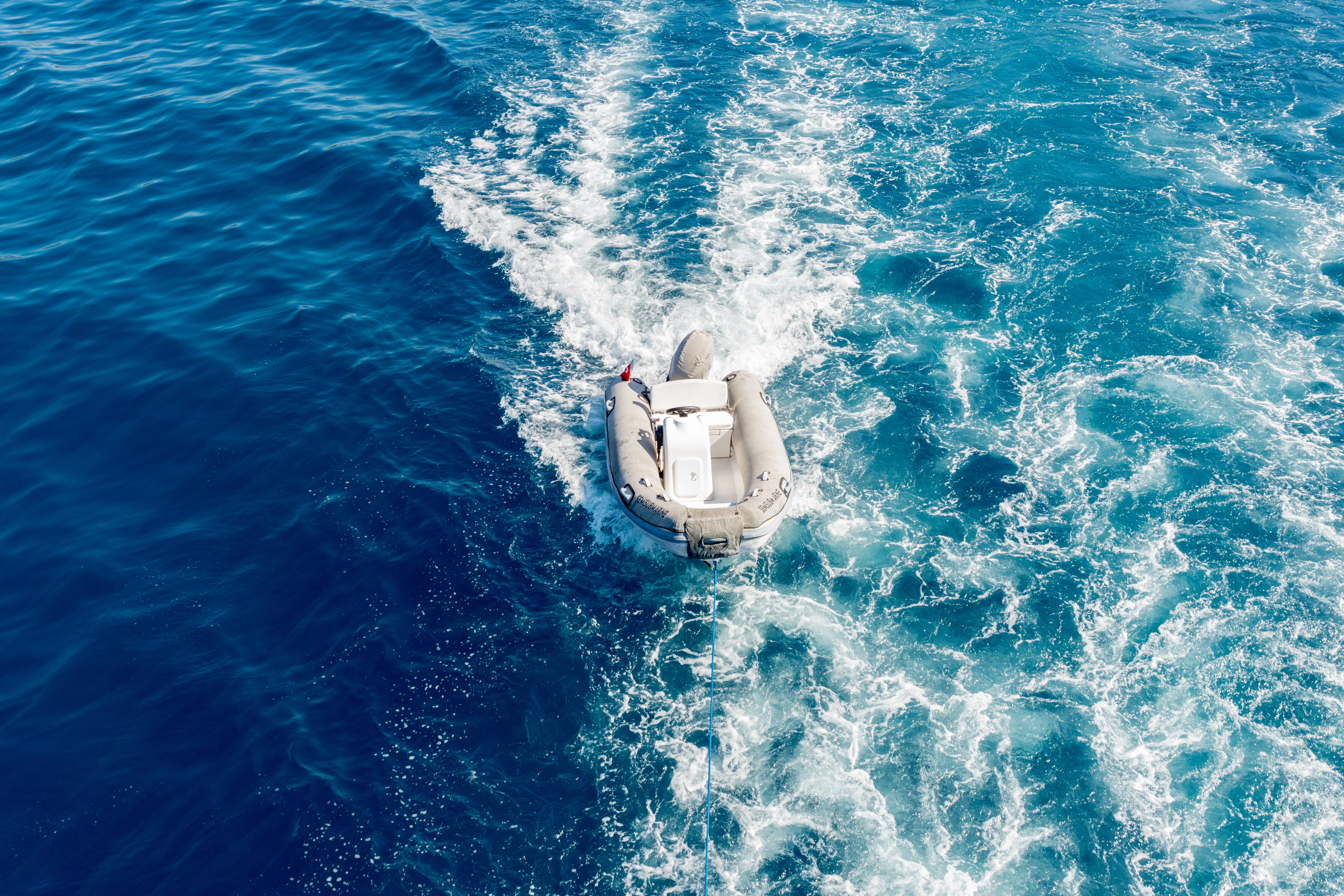 inflatable, power, transportation, white, nautical vessel, wake - water, wave pattern, blue, travel, sport, boat, water, daytime, outdoors, gray, motion, HD Wallpaper