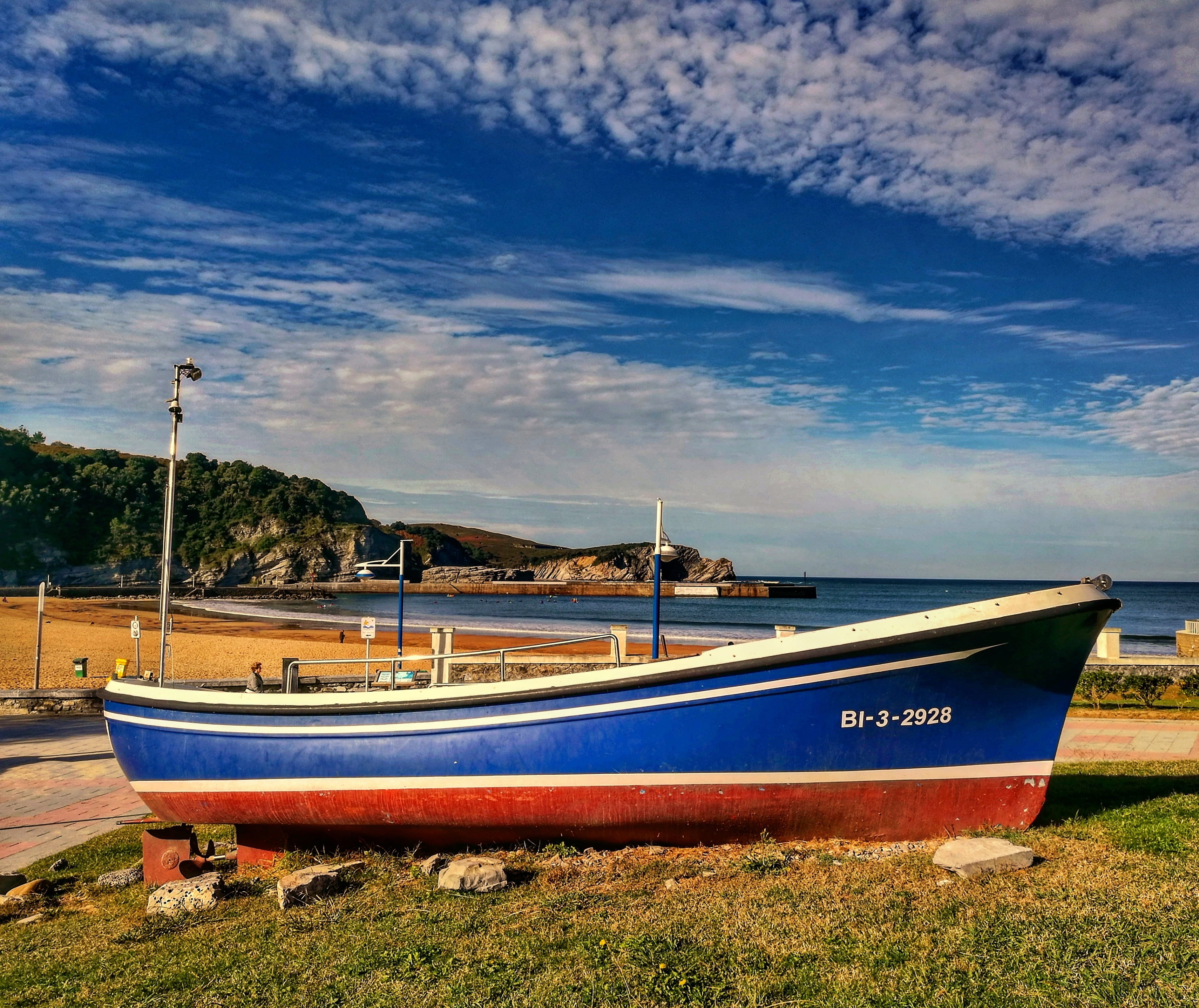mode of transportation, water, rowboat, fishing, nature, day, scenics - nature, nautical vessel, transportation, tranquil scene, cloud - sky, sea, land, HD Wallpaper