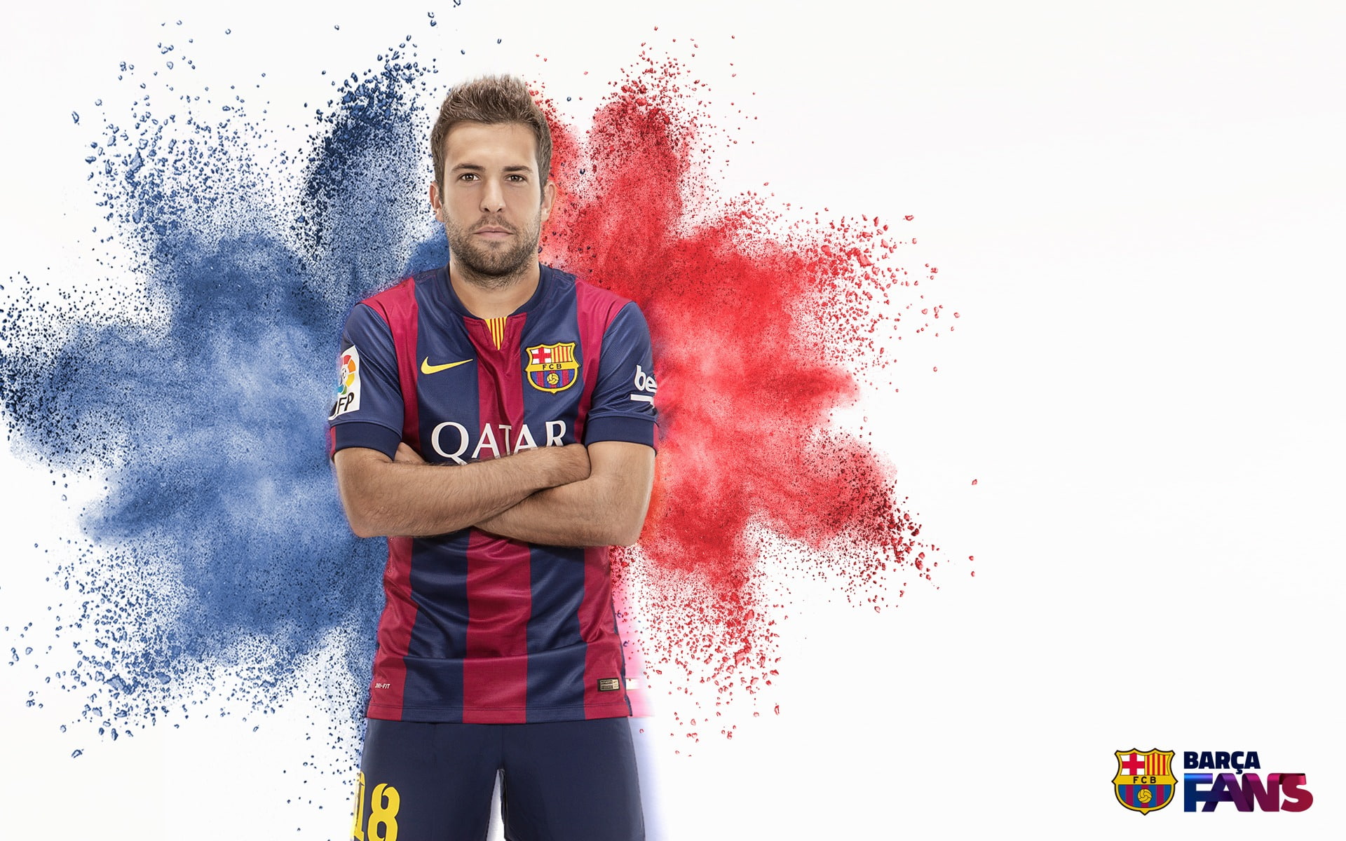 real people, one person, men, uniform, adult, indoors, looking at camera, portrait, young adult, hand, three quarter length, fc, jordi, player, HD Wallpaper
