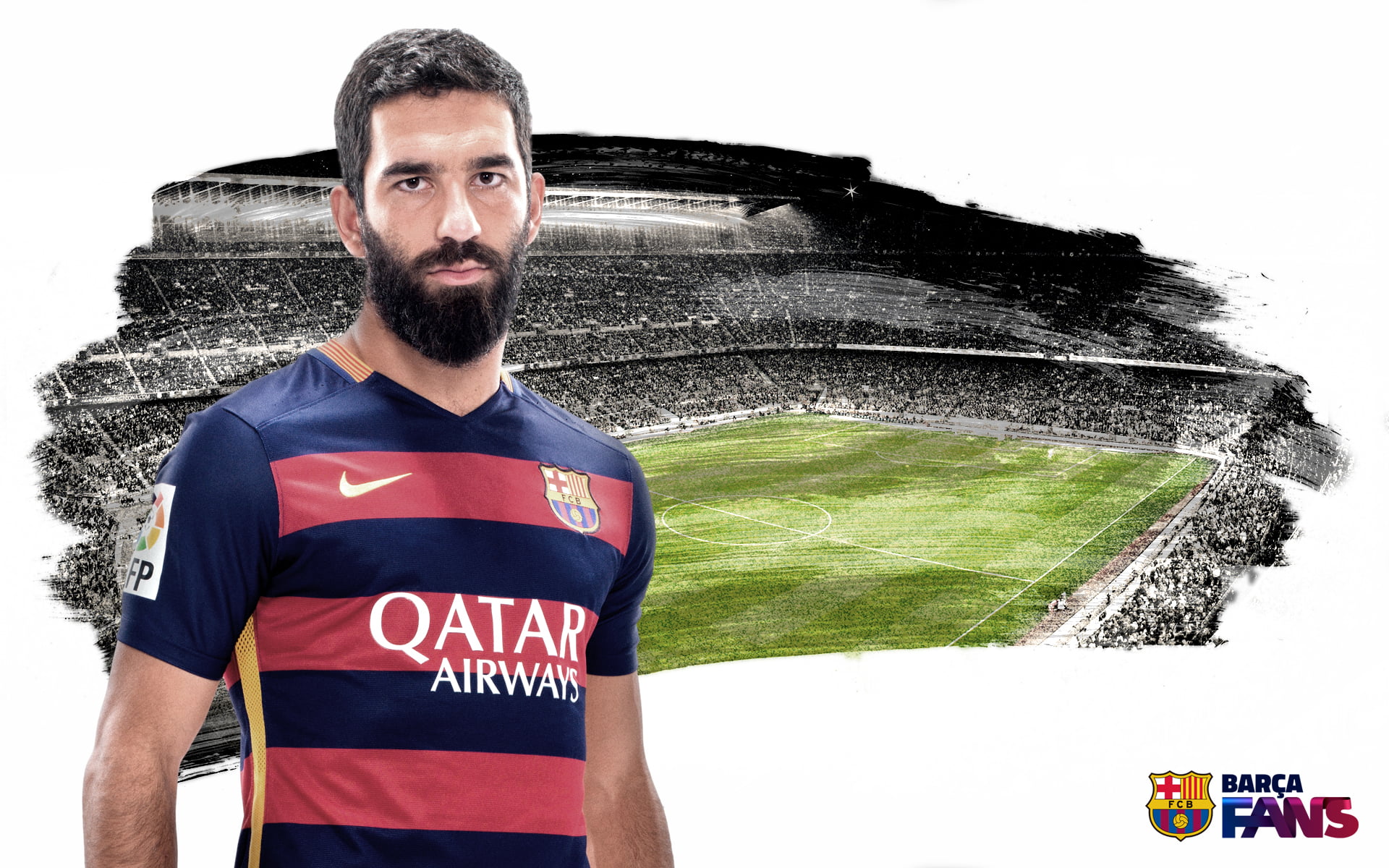 studio shot, emotion, white background, adult, uniform, fcb, fc barcelona team, standing, real people, occupation, waist up, 1080P, soccer, mid adult, HD Wallpaper