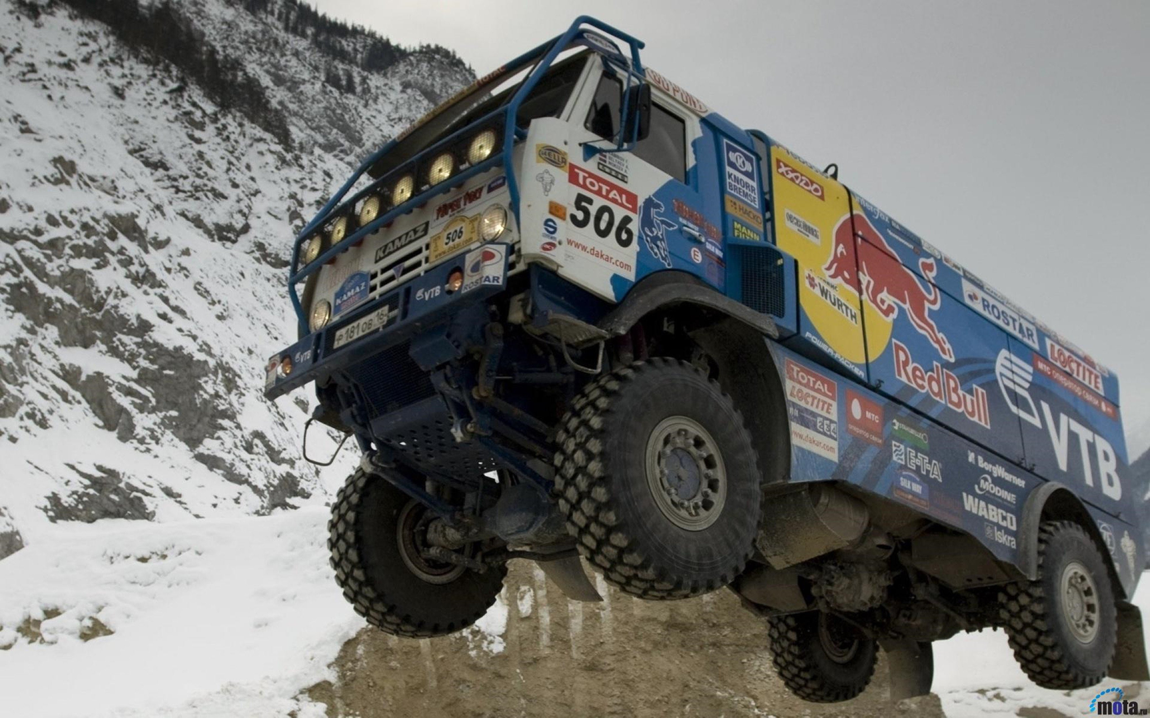 sand, truck, rally, desert, 4000x2500, racing, red bull, 4K, dakar, russian, race, kamaz, HD Wallpaper