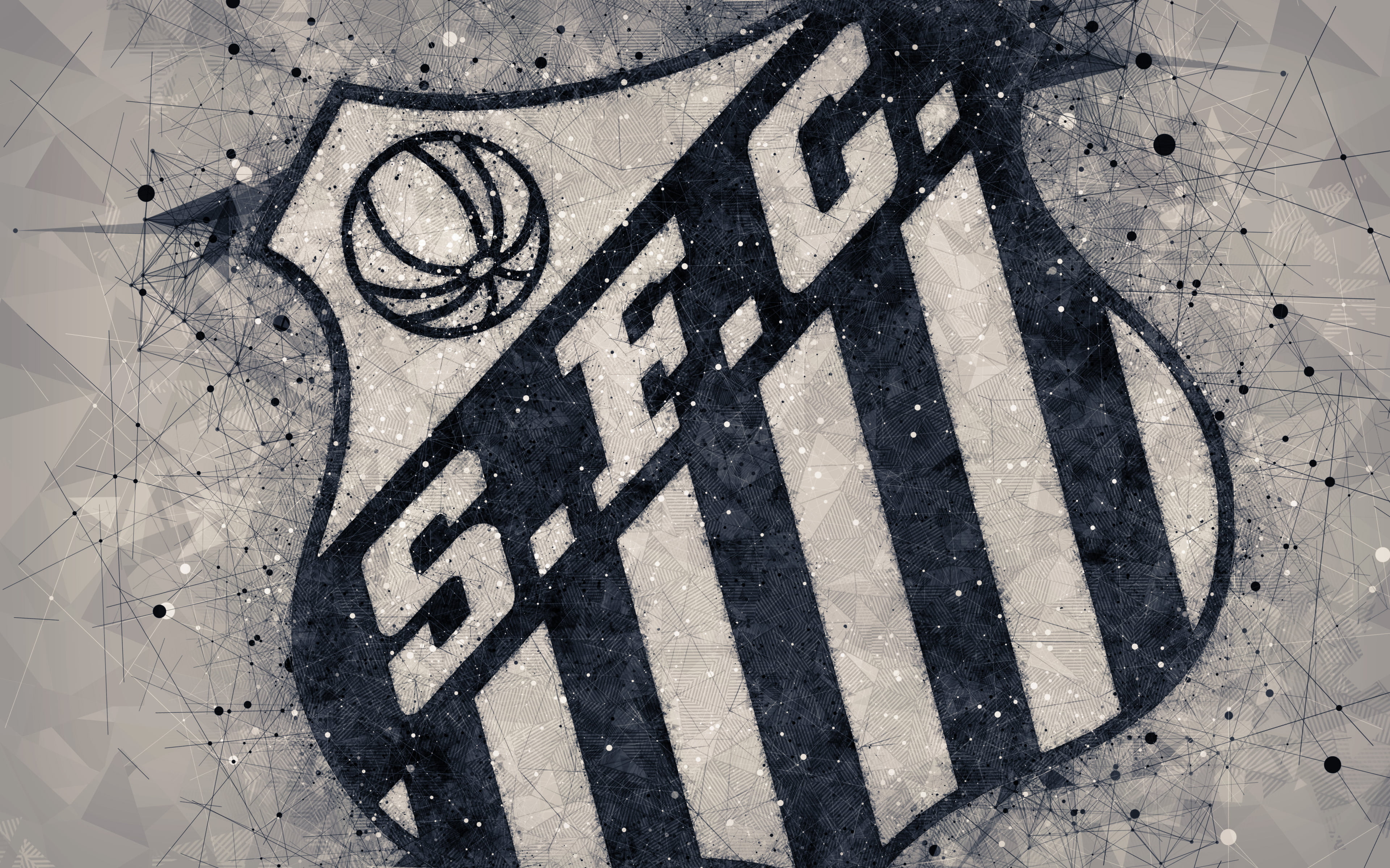 Logo, Soccer, Emblem, 4K, Santos FC, HD Wallpaper