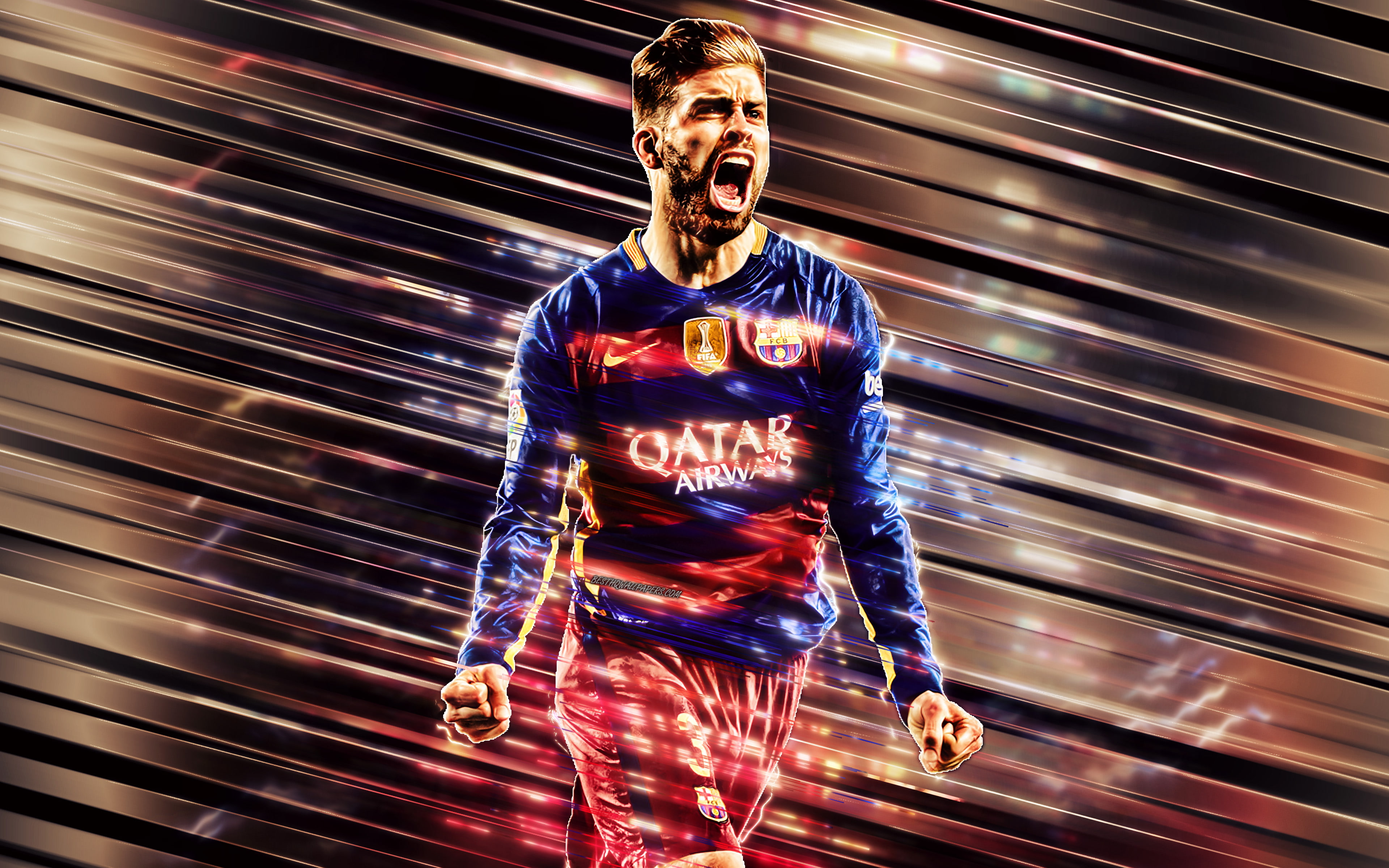 Gerard Pique, FC Barcelona, Spanish, 4K, Gerard Piqué, Soccer, HD Wallpaper