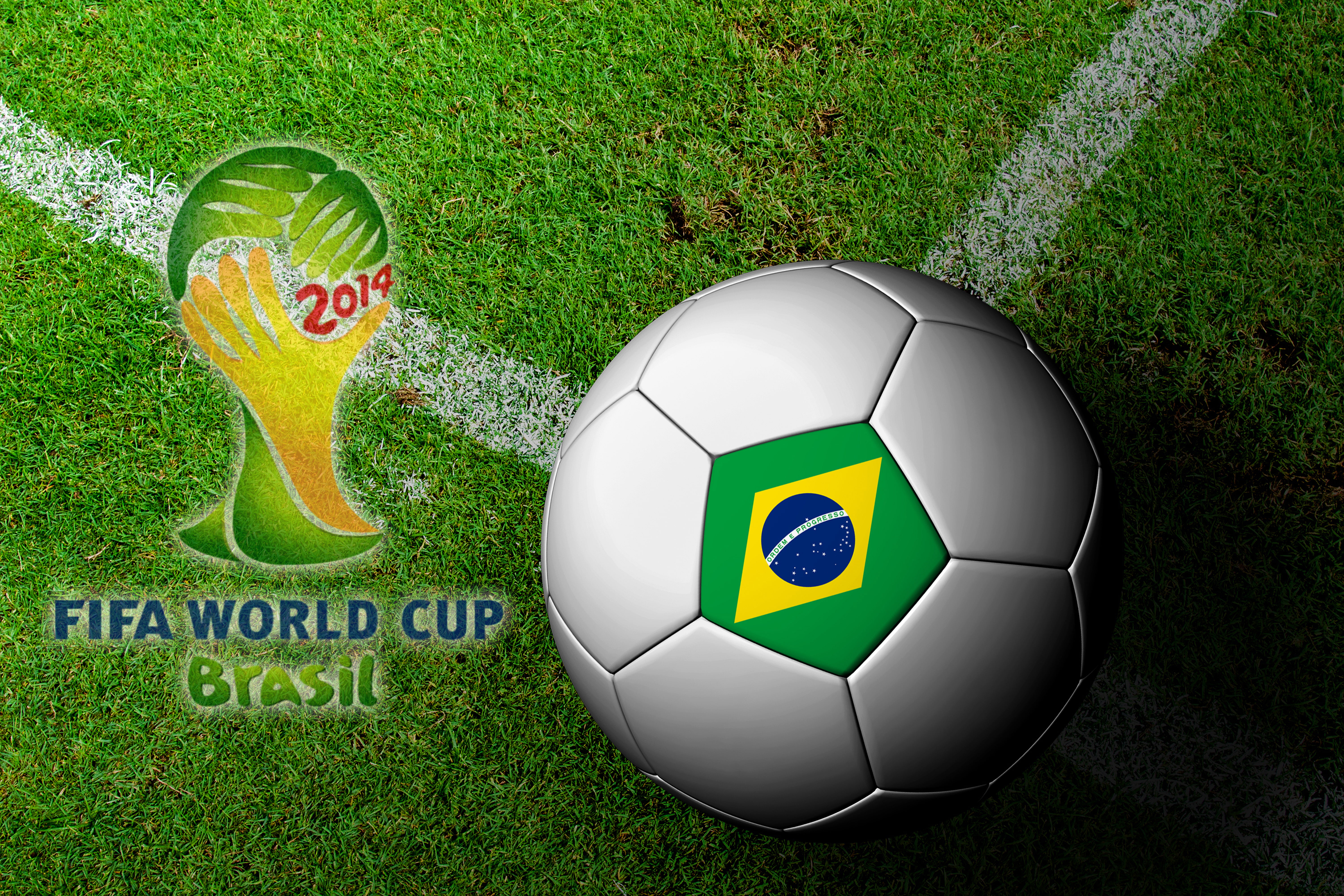 the ball, World Cup, FIFA, football, flag, Brasil, Brazil, 2014, 5K, HD Wallpaper