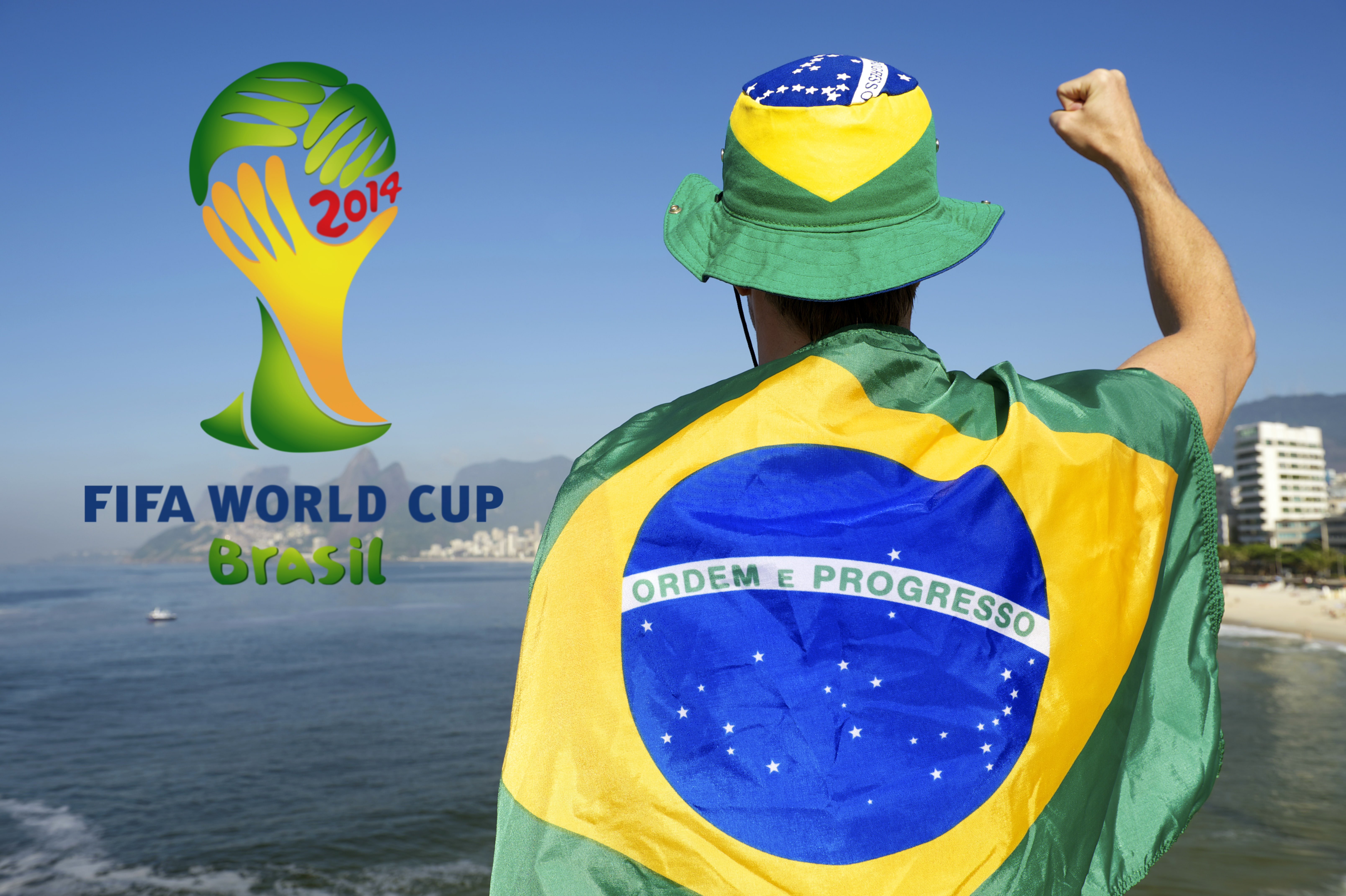Brasil, football, fan, 5K, flag, World Cup, Brazil, 2014, FIFA, logo, HD Wallpaper