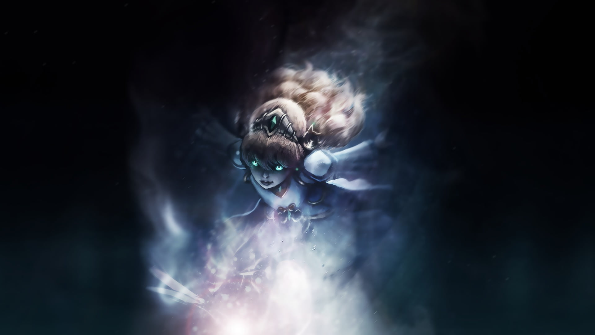 Smite, portrait, men, Scylla, illuminated, childhood, nature, studio shot, mystery, black background, 1080P, dark, smoke - physical structure, adult, child, HD Wallpaper