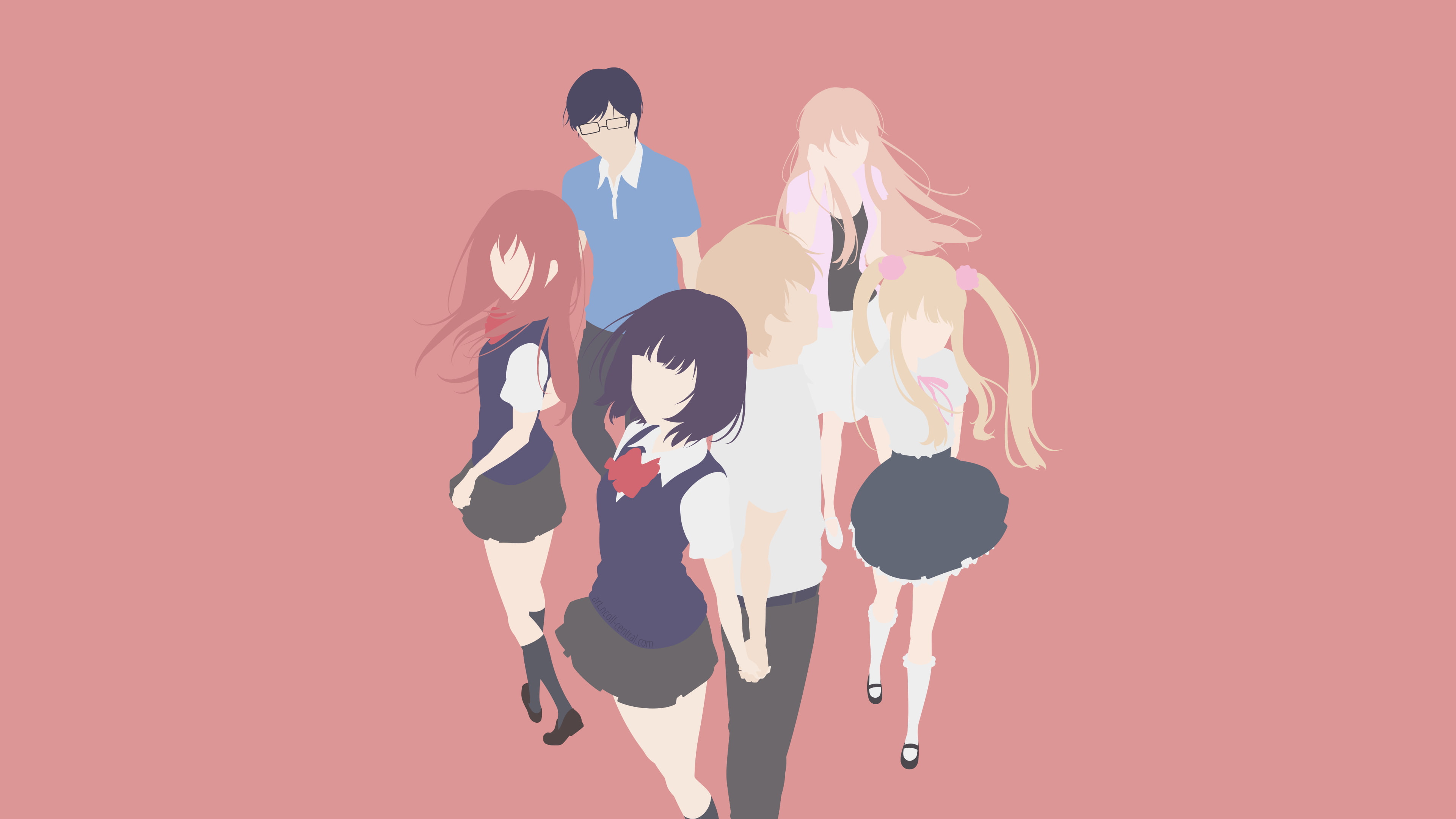 Sanae Ebato, Noriko Kamomebata, Atsuya Kirishima, Hanabi Yasuraoka, 4K, Akane Minagawa, Anime, Mugi Awaya, Kuzu no Honkai, HD Wallpaper