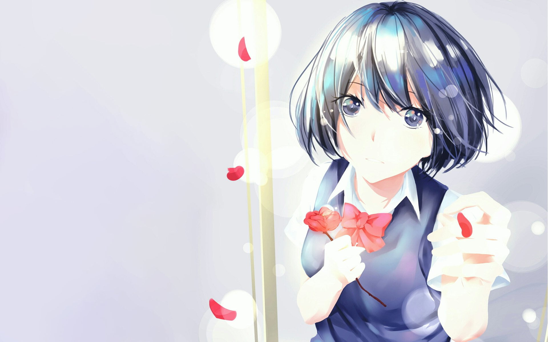 studio shot, Girl, women, front view, Hanabi Yasuraoka, standing, child, art and craft, leisure activity, Anime, wall - building feature, young women, Kuzu no Honkai, HD Wallpaper