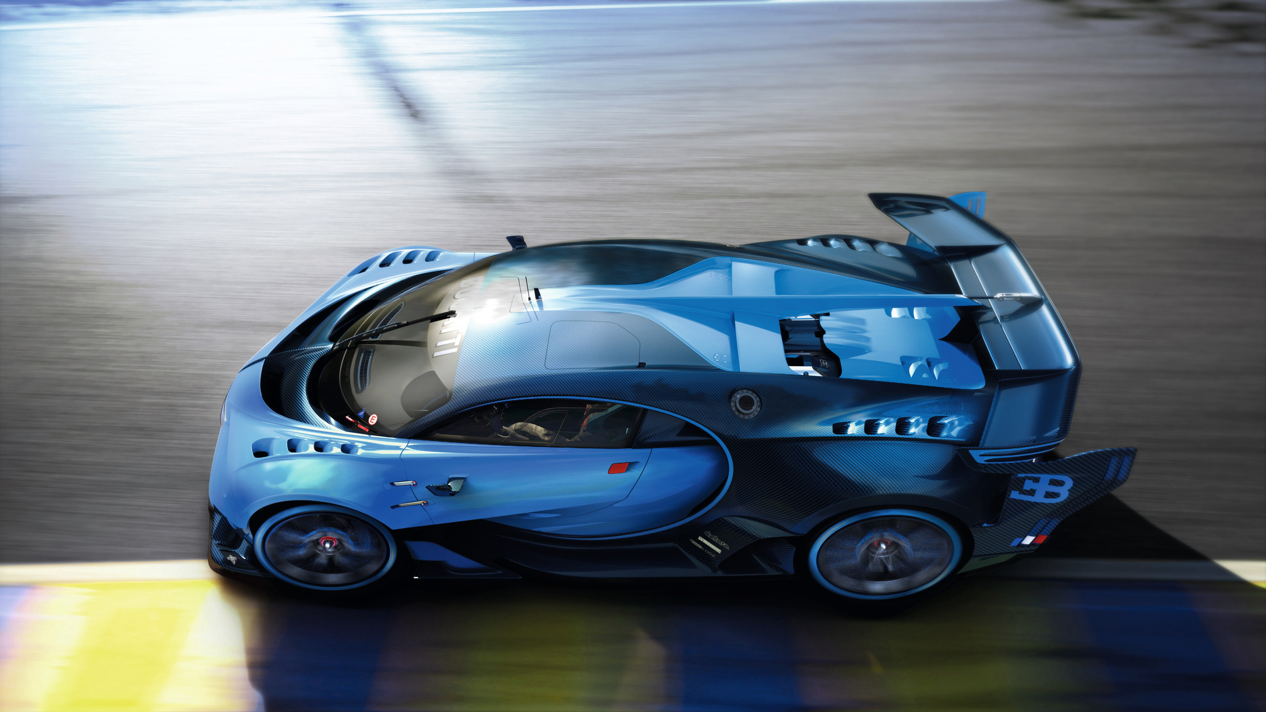professional sport, blue, competition, transportation, speed, race, mode of transportation, motorsport, Gran Turismo, travel, flooring, Bugatti, reflection, HD Wallpaper