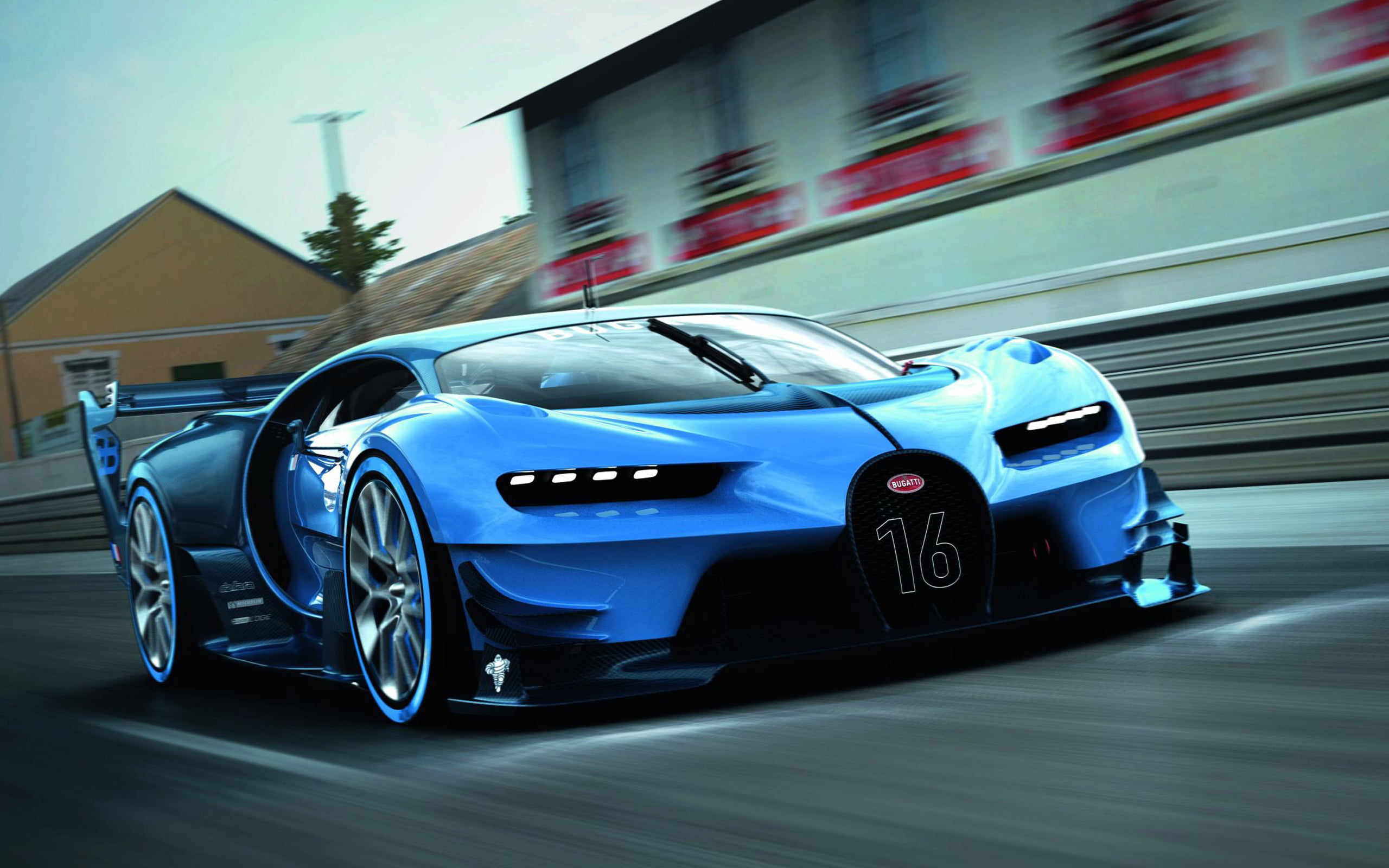 vehicle, 2K, Bugatti Vision Gran Turismo, Bugatti, car, blue cars, HD Wallpaper