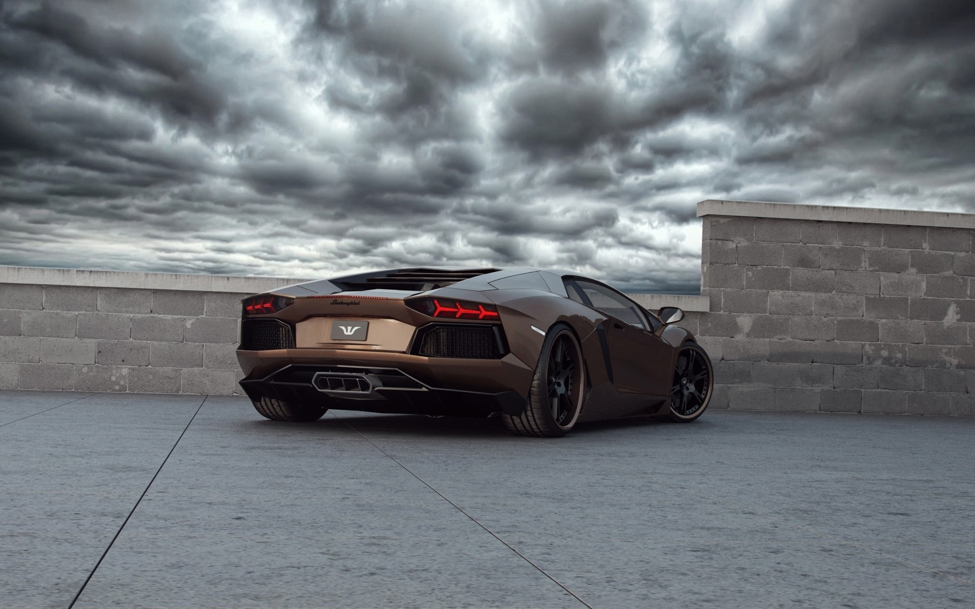 metallic, lamborghini, clouds, luxury, 1080P, beige, car, aventador, cars, hd, HD Wallpaper