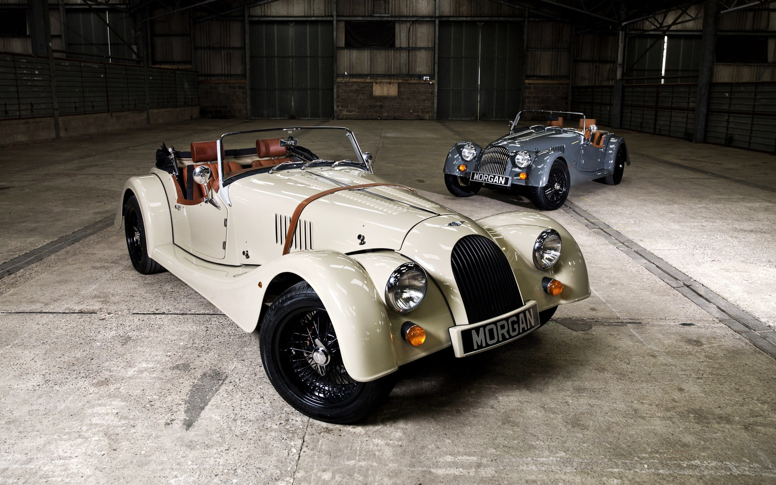 roadster, gray, cars, beige, Morgan Roadster, two, morgan, classic, 2K, HD Wallpaper