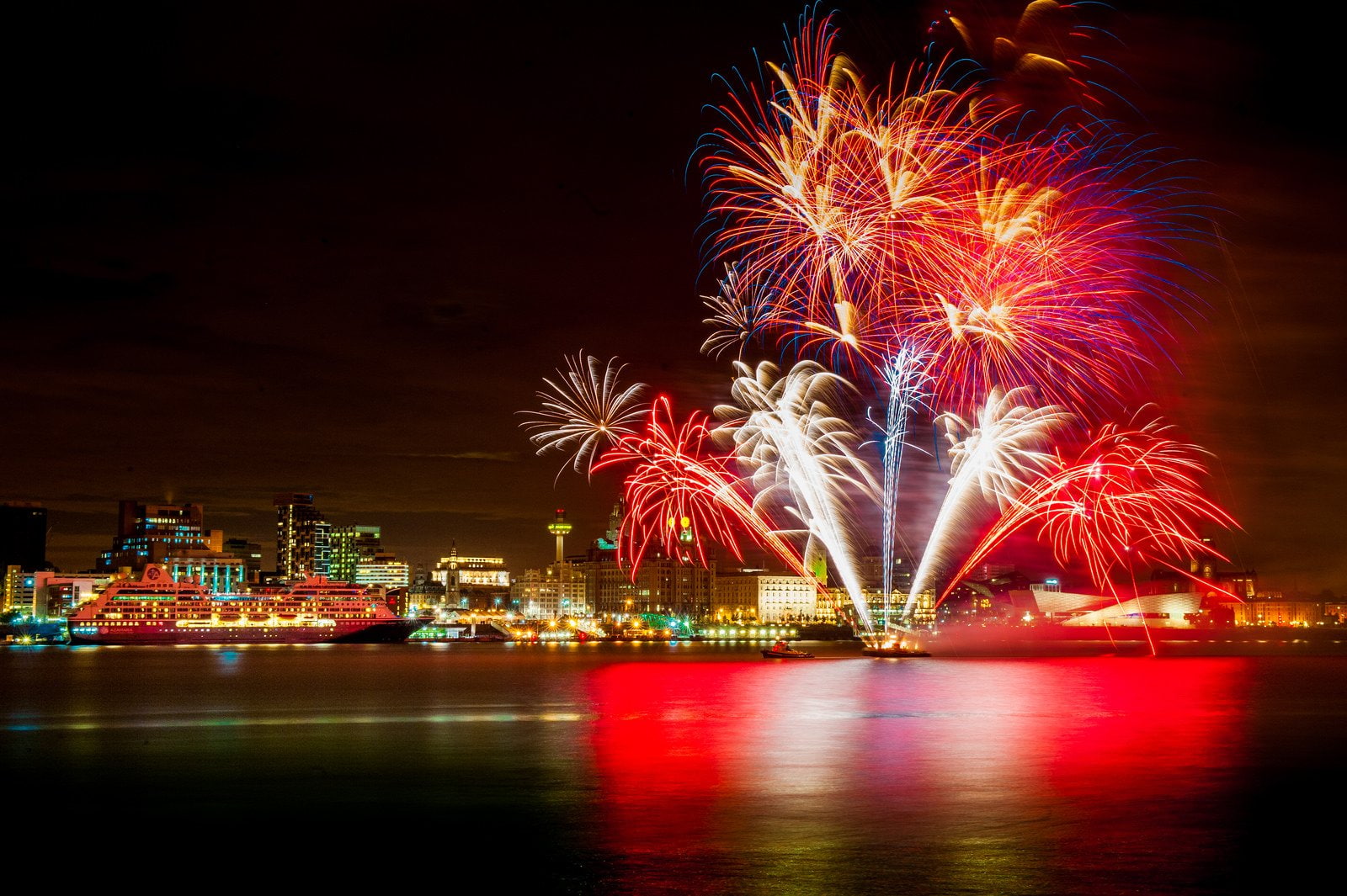 sky, d 039 artifice, fireworks, night, feu, light, 720P, HD Wallpaper