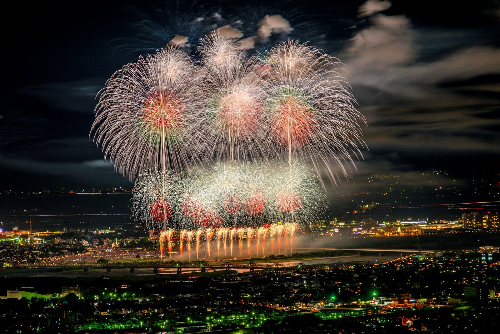d 039 artifice, fireworks, sky, 720P, night, light, feu, HD Wallpaper