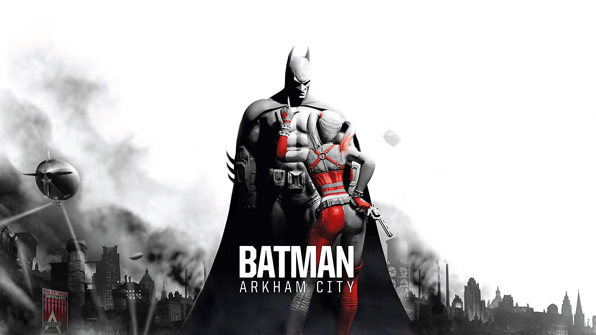 city, 1080P, hd, batman, video games, colorsplash, arkham, HD Wallpaper