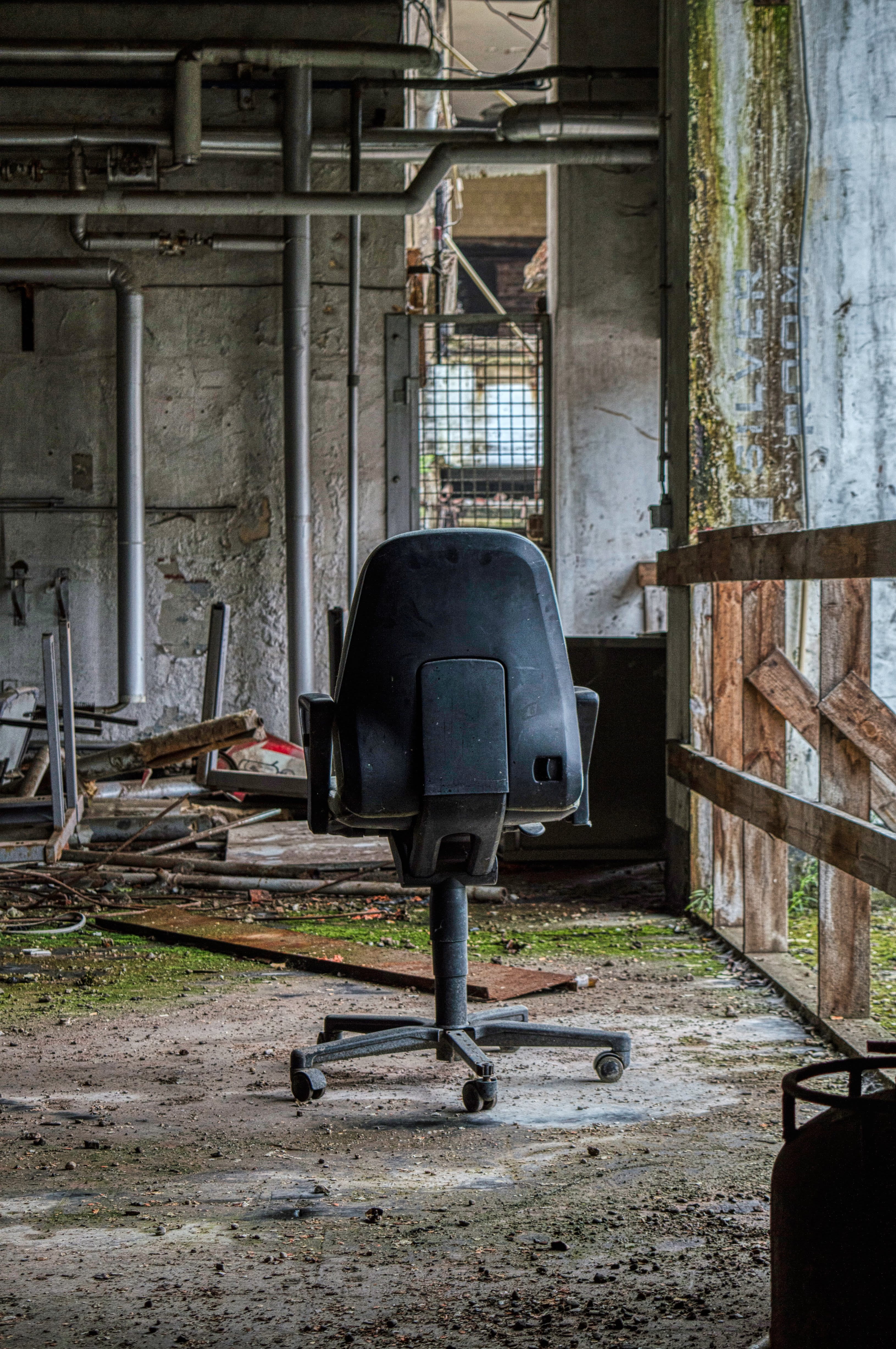 cushion, bad condition, tire, chair, built structure, rust, hardhat, helmet, seat, clothing, banister, furniture, obsolete, machine, apparel, indoors, hardwood, Phone HD Wallpaper