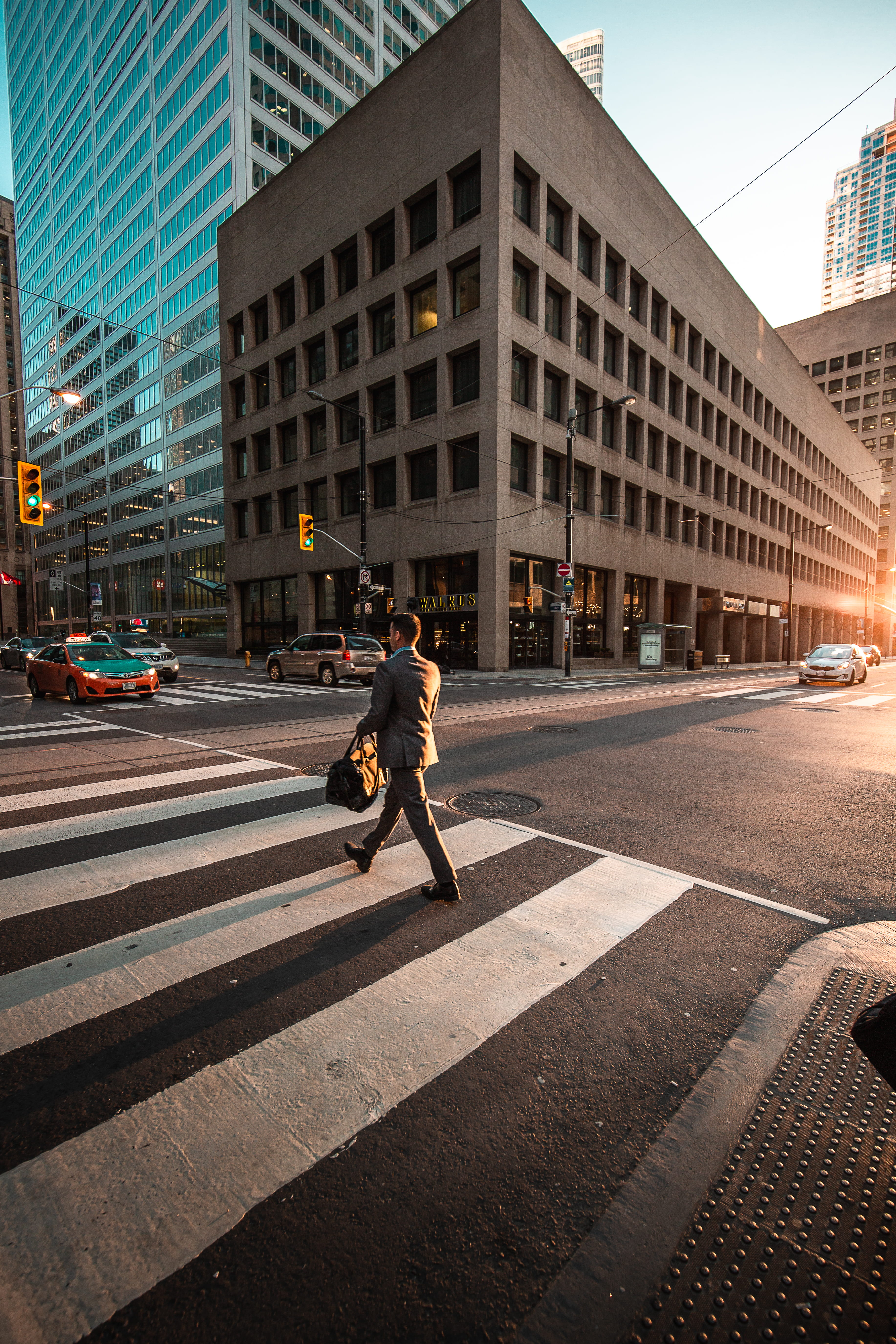 cityscape, one person, crosswalk, buildings, symbol, person, 5K, commute, lane, street, professional, beside, urban, road, morning, crossing, building exterior, Phone HD Wallpaper
