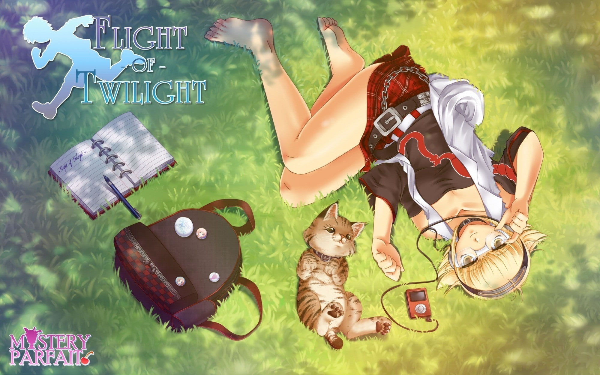 choice, high angle view, grass, anime, representation, outdoors, green color, arts culture and entertainment, nature, luggage, no people, Vocaloid, animal, HD Wallpaper