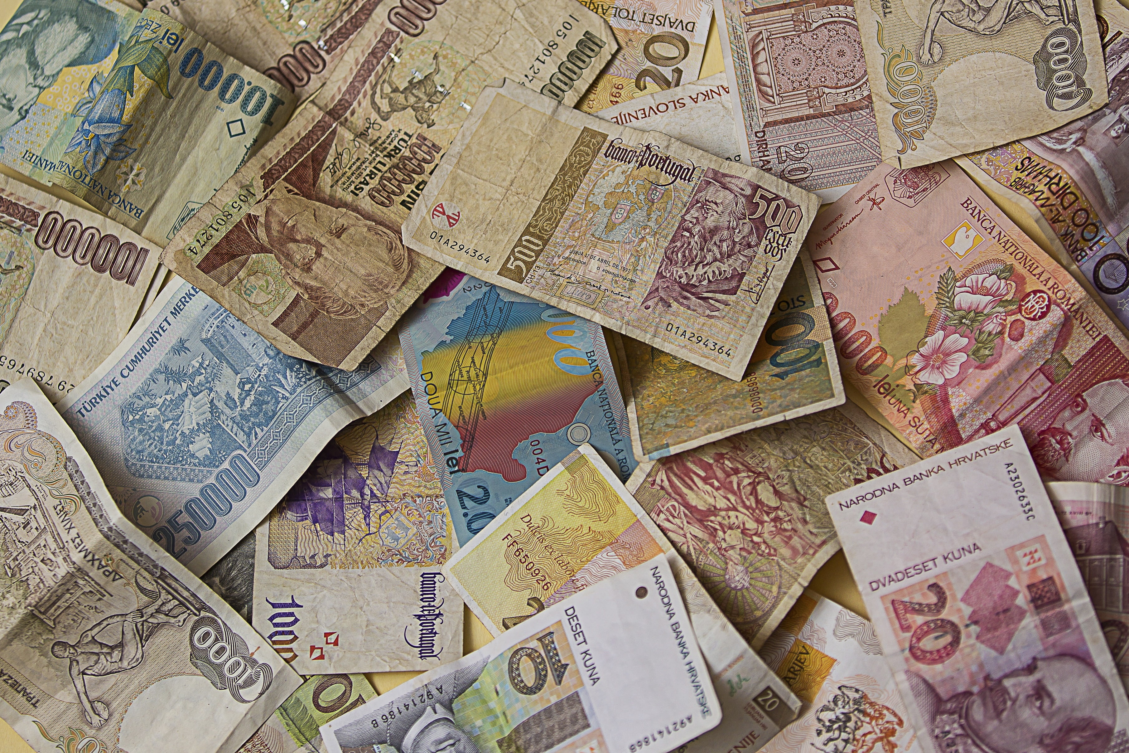 variation, still life, paper currency, large group of objects, abundance, indoors, business, finance, banknote, money, lot, full frame, human representation, HD Wallpaper