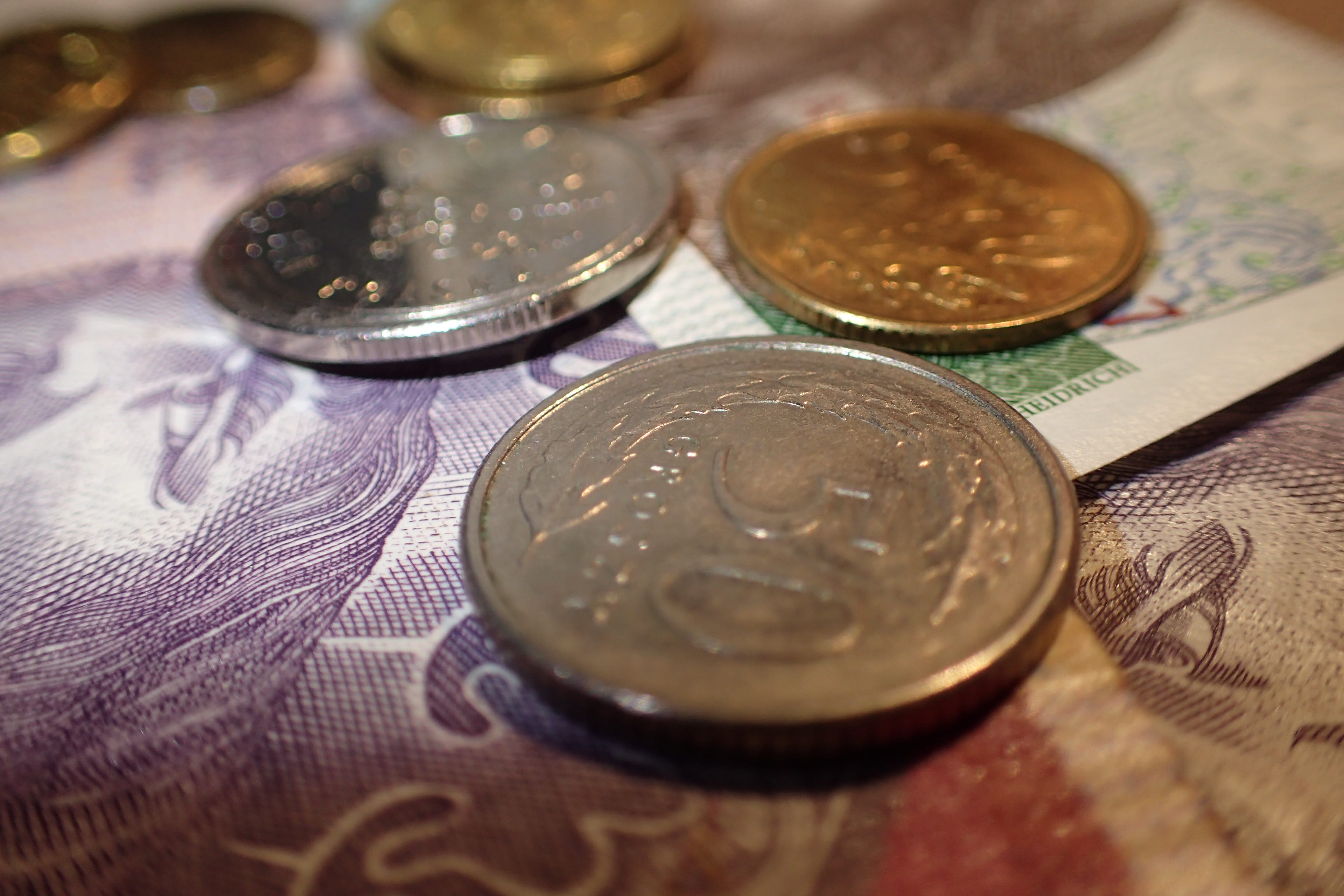 selective focus, buck, coin, business, money, metal, economy, wealth, investment, indoors, no people, cash, choice, 4K, savings, coins, table, close-up, HD Wallpaper
