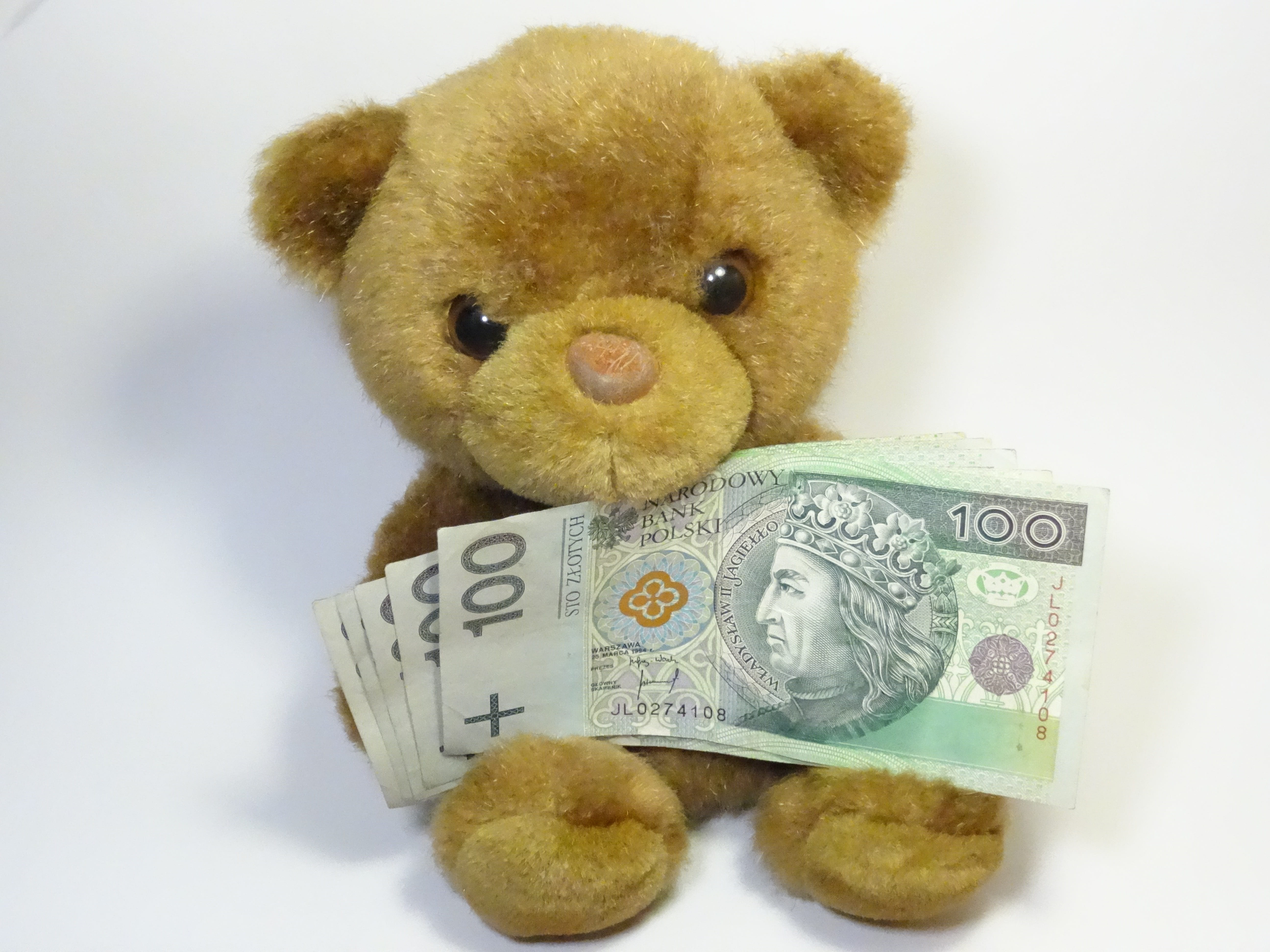 animal representation, paper currency, indoors, teddy bear, stuffed toy, payment, consumerism, savings, softness, euro banknotes, save, studio shot, means of payment, HD Wallpaper