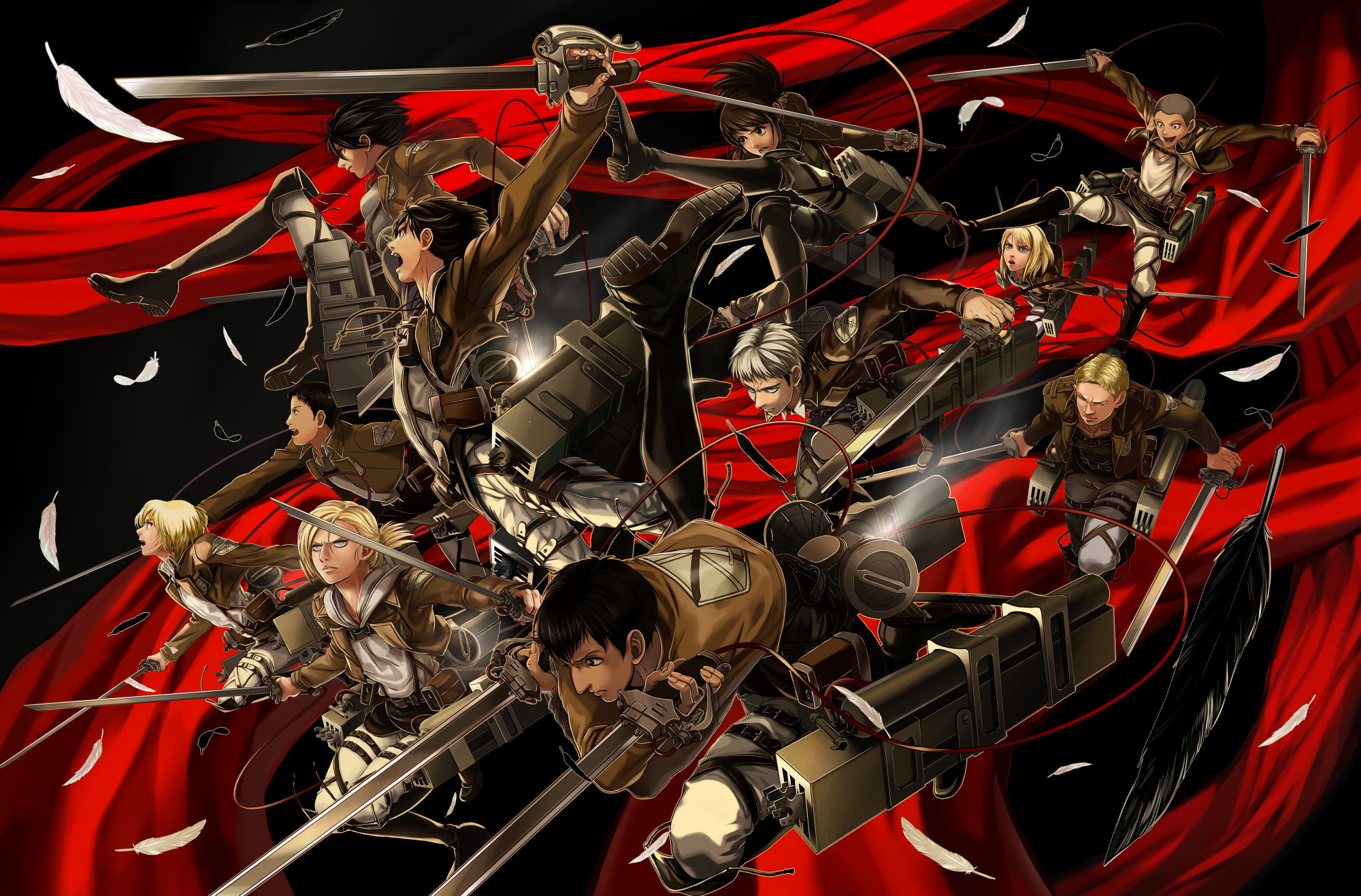 squad, trainees, 104th, 1080P, shingeki, kyojin, HD Wallpaper
