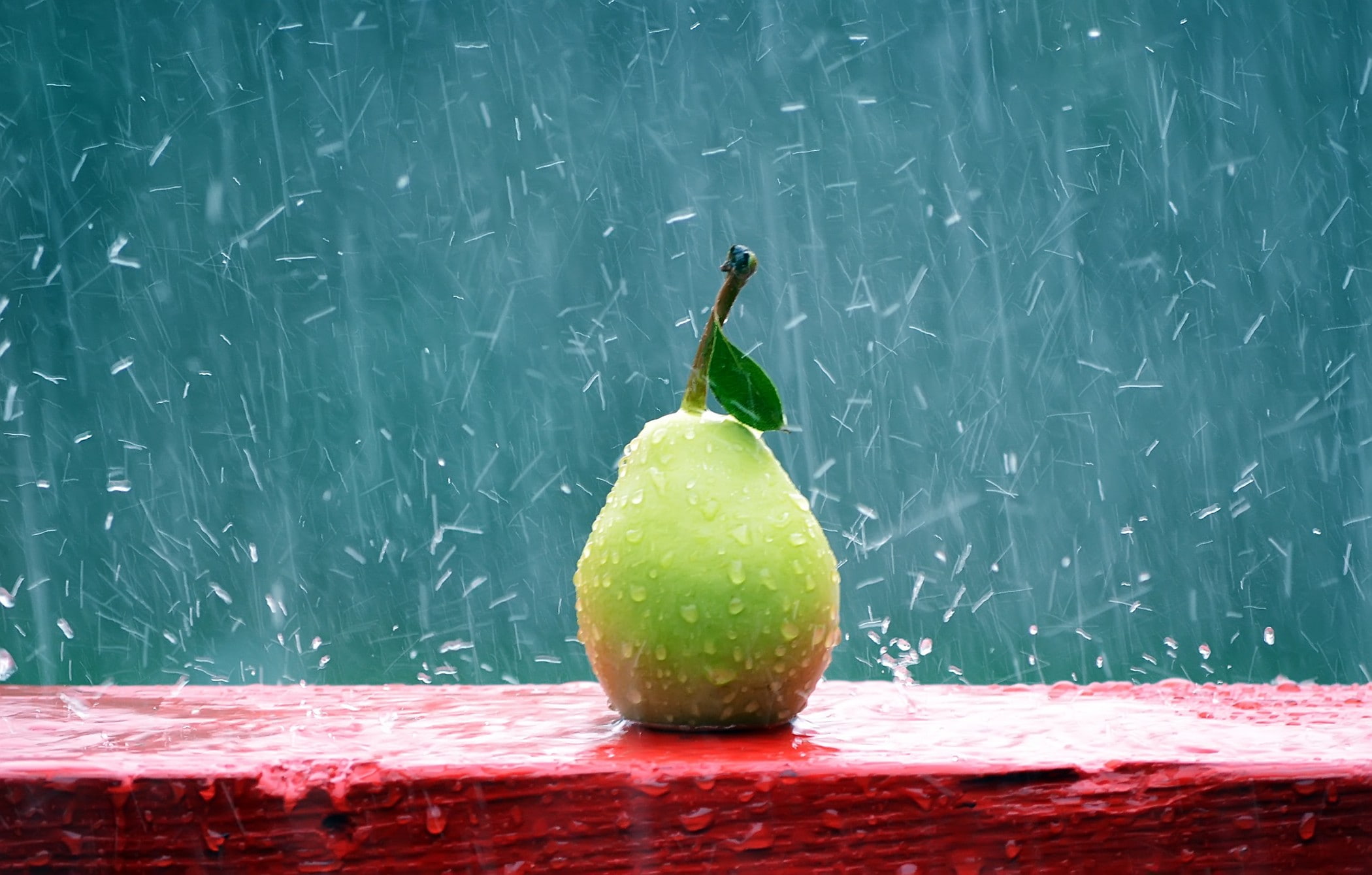 single object, apples, healthy eating, food, nature, close-up, wellbeing, apple, day, apple - fruit, food and drink, 1080P, granny smith apple, rain, water, HD Wallpaper
