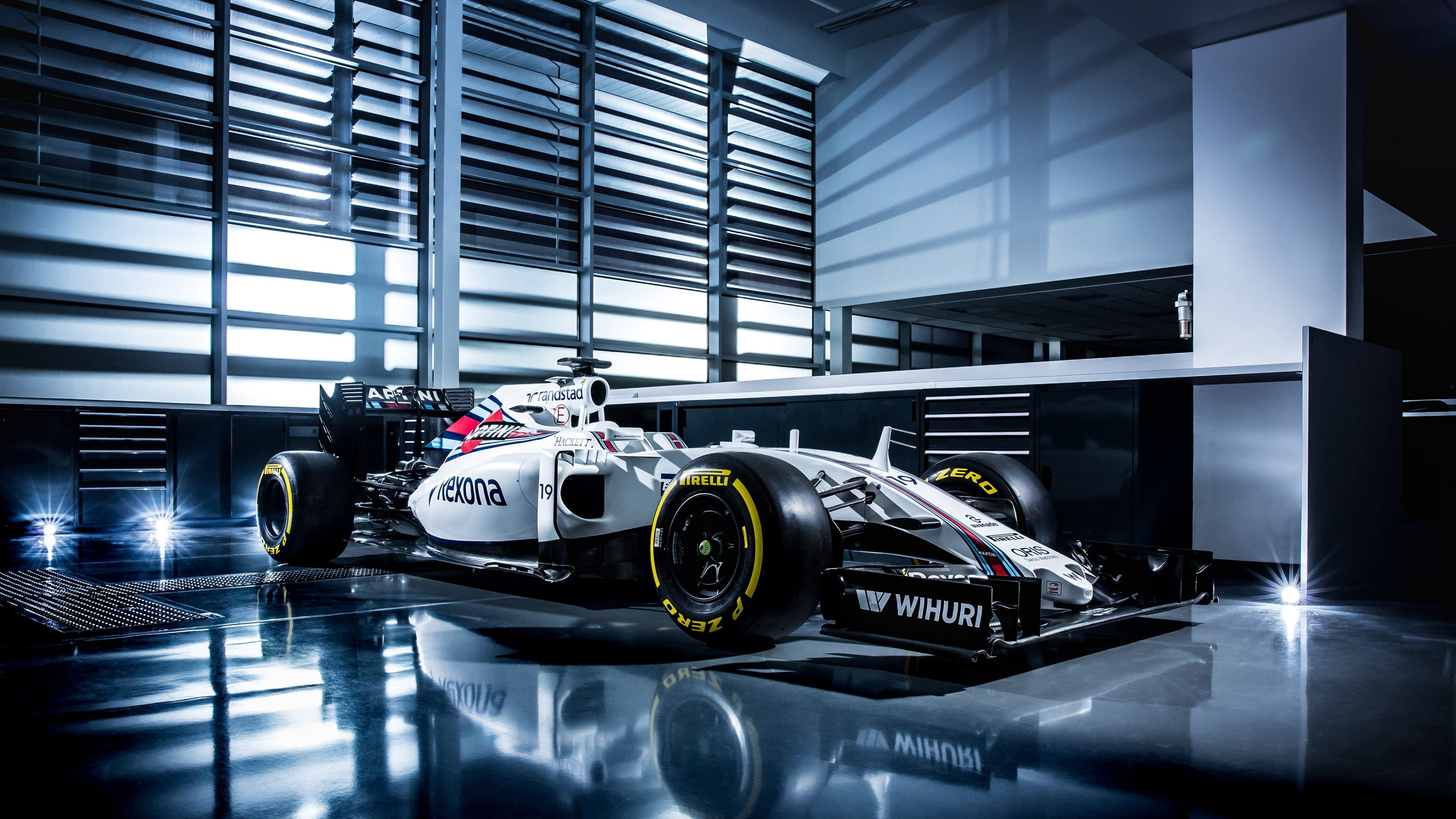 racecar, formula, black, Formula 1, F1, 4K, white, LIVE from Barcelona, Williams FW38, testing, HD Wallpaper