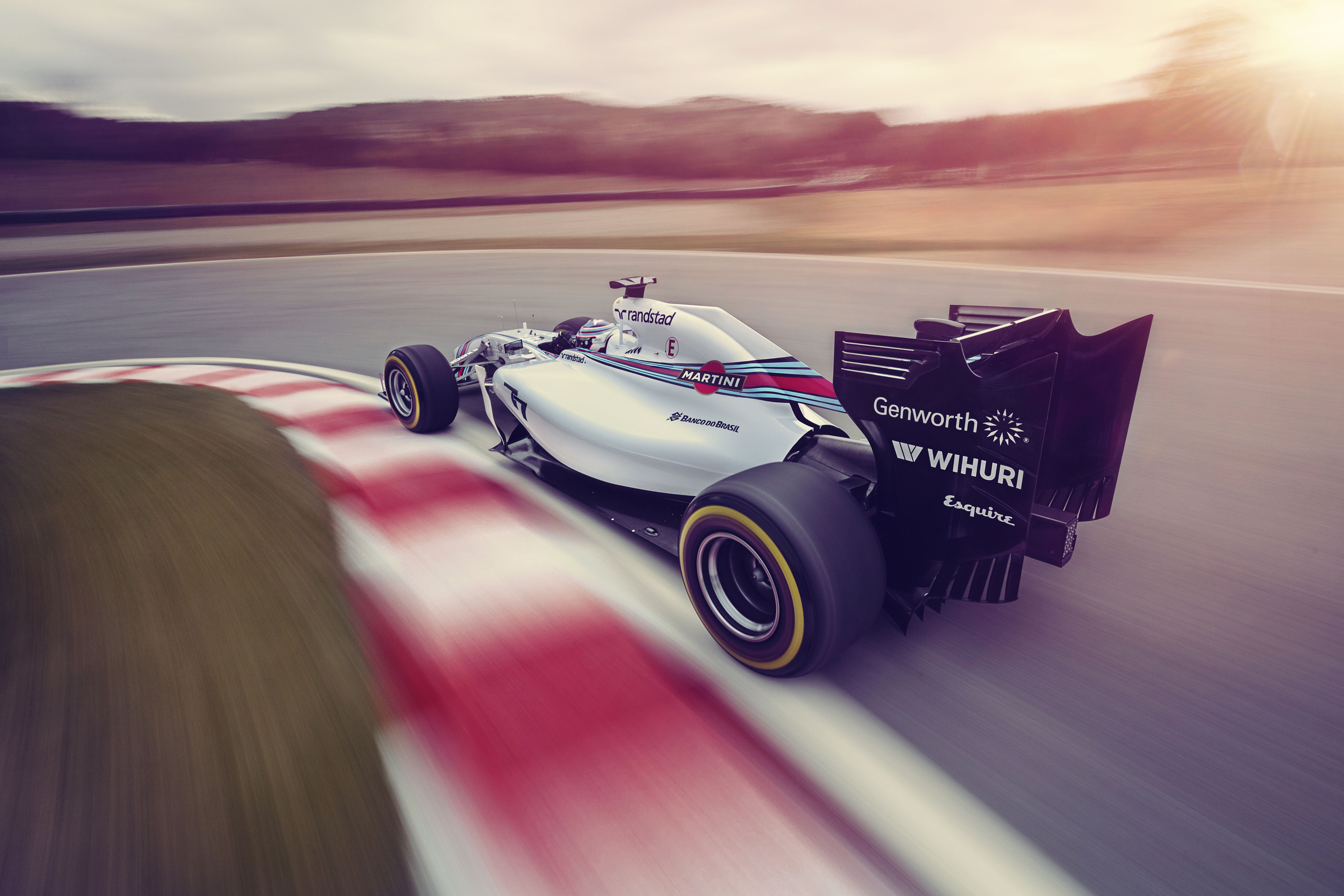 FW36, black, blurred motion, Martini, gray, motor racing track, transportation, motor vehicle, Valtteri Bottas, road, wheel, motion, competition, cloud - sky, HD Wallpaper
