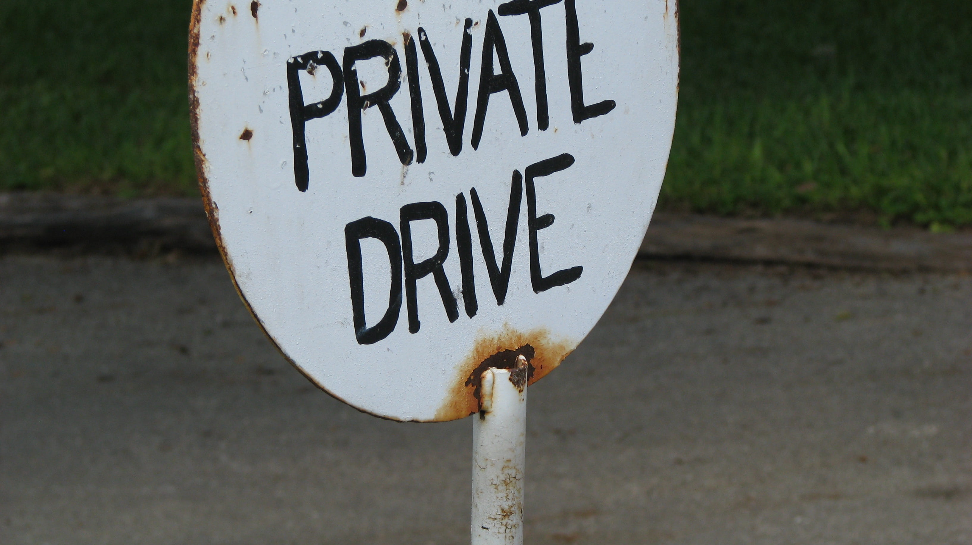 white color, road sign, communication, metal, no people, day, information, close-up, Private, outdoors, western script, guidance, information sign, 2K, HD Wallpaper