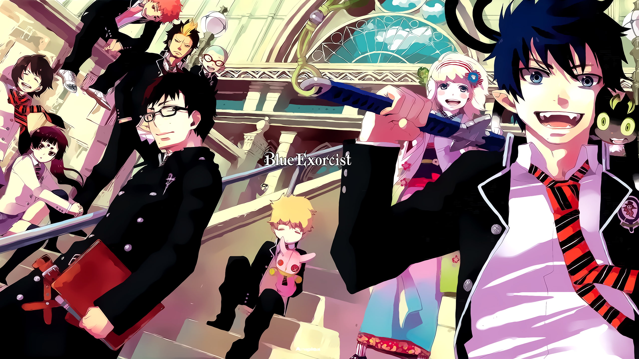 Ao No Exorcist, Konekomaru Miwa, 2K, Rin Okumura, Blue Exorcist, Shiemi Moriyama, Nemu Takara, Izumo Kamiki, Kuro (Ao No Exorcist), Renzo Shima, Yukio Okumura, HD Wallpaper