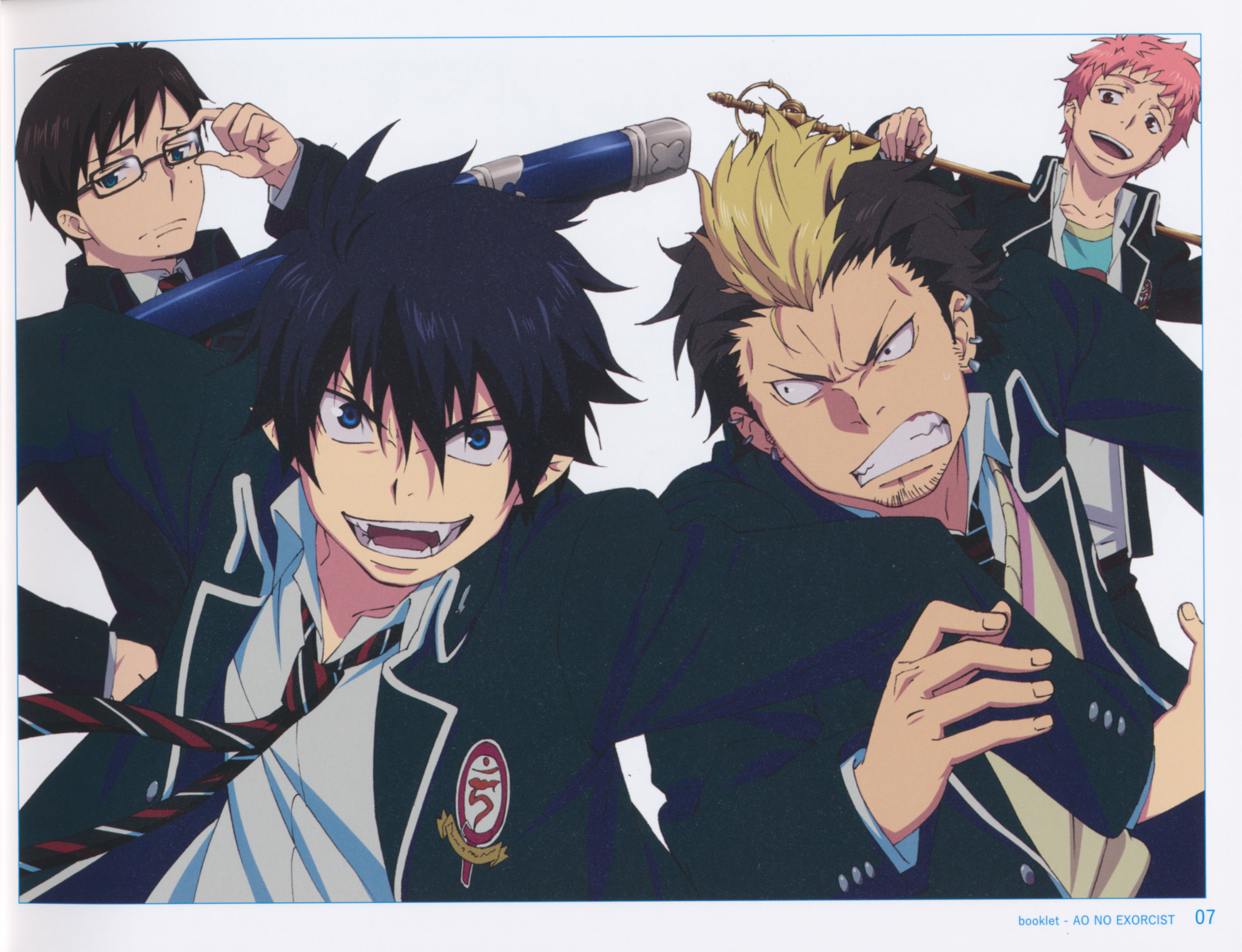 Blue Exorcist, 4K, Shima Renzou, Rin Okumura, Suguro Ryuji, Okumura Yukio, HD Wallpaper