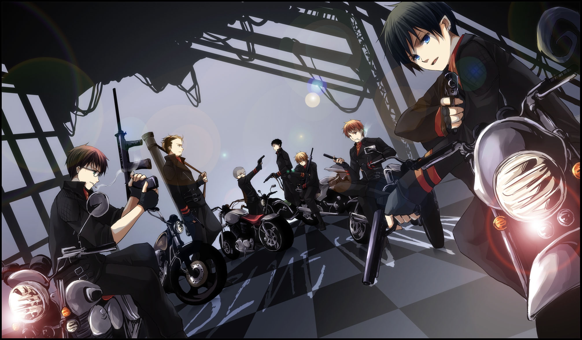 male, rin, motorcycle, shima, miwa, okumura, konekomaru, tagme, exorcist, weapon, short, iroha, character, yukio, shiki, renzou, 1080P, hair, gun, HD Wallpaper