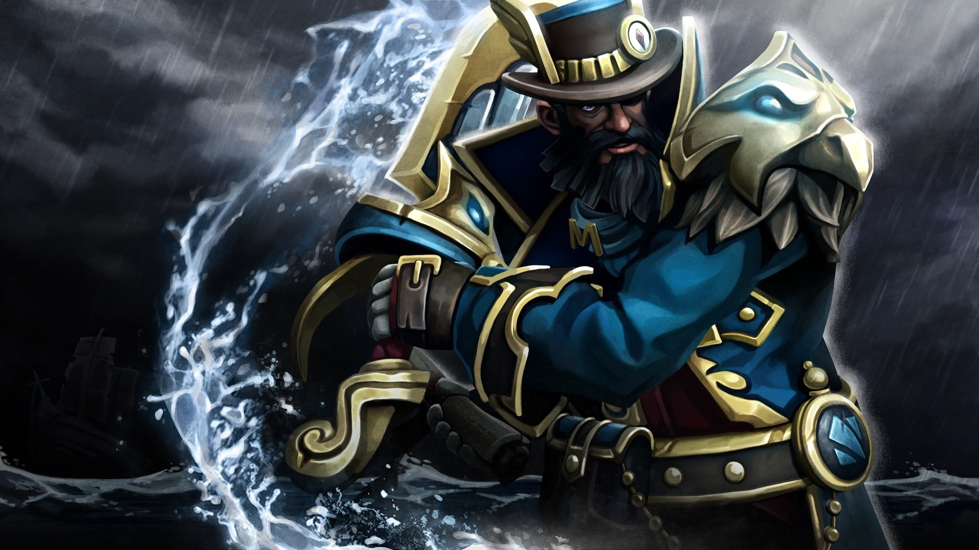 dota, hd, honey, computer, kunkka, desktop, sword, 1080P, HD Wallpaper