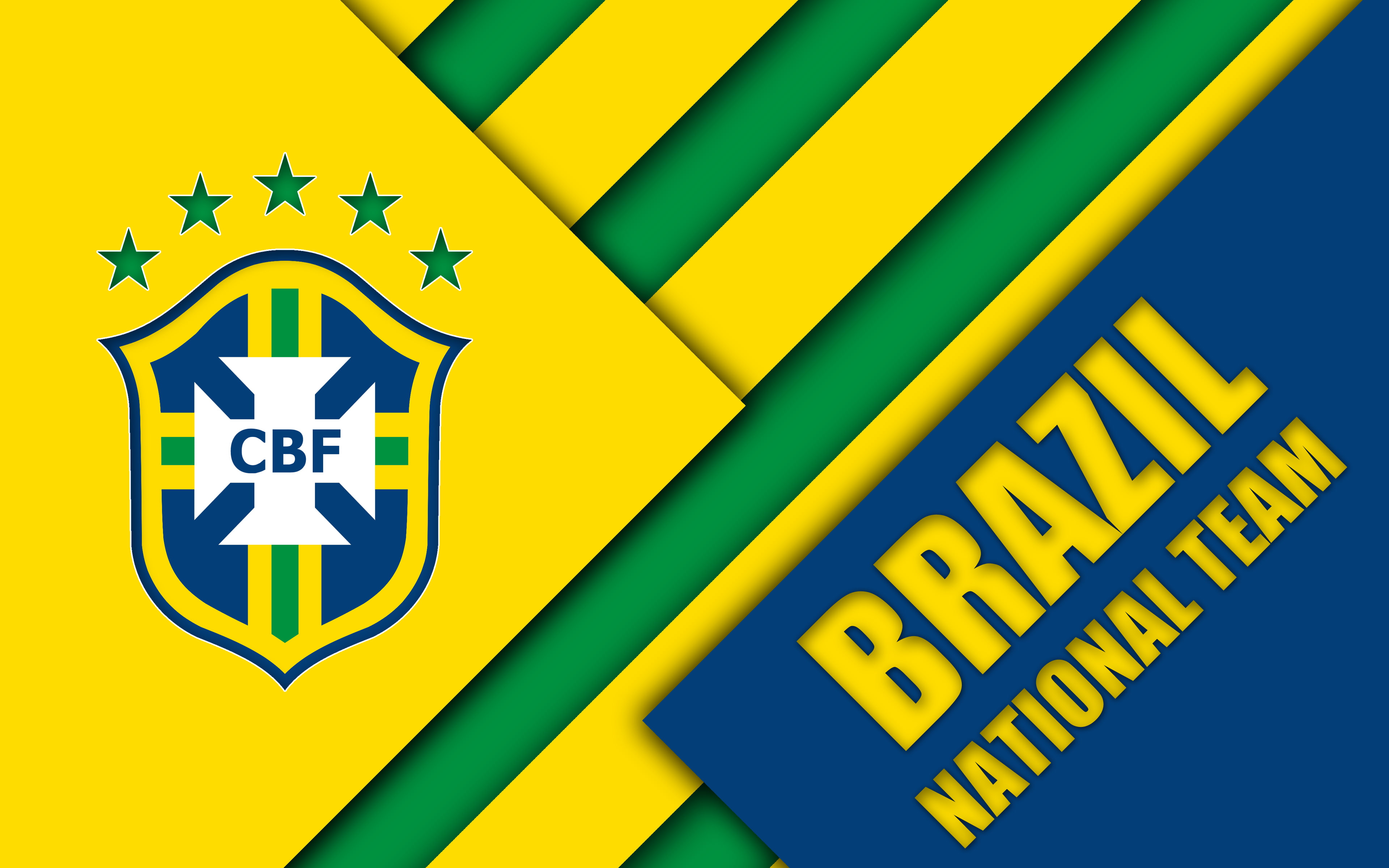 Soccer, Logo, Emblem, Brazil, Brazil National Football Team, 4K, HD Wallpaper