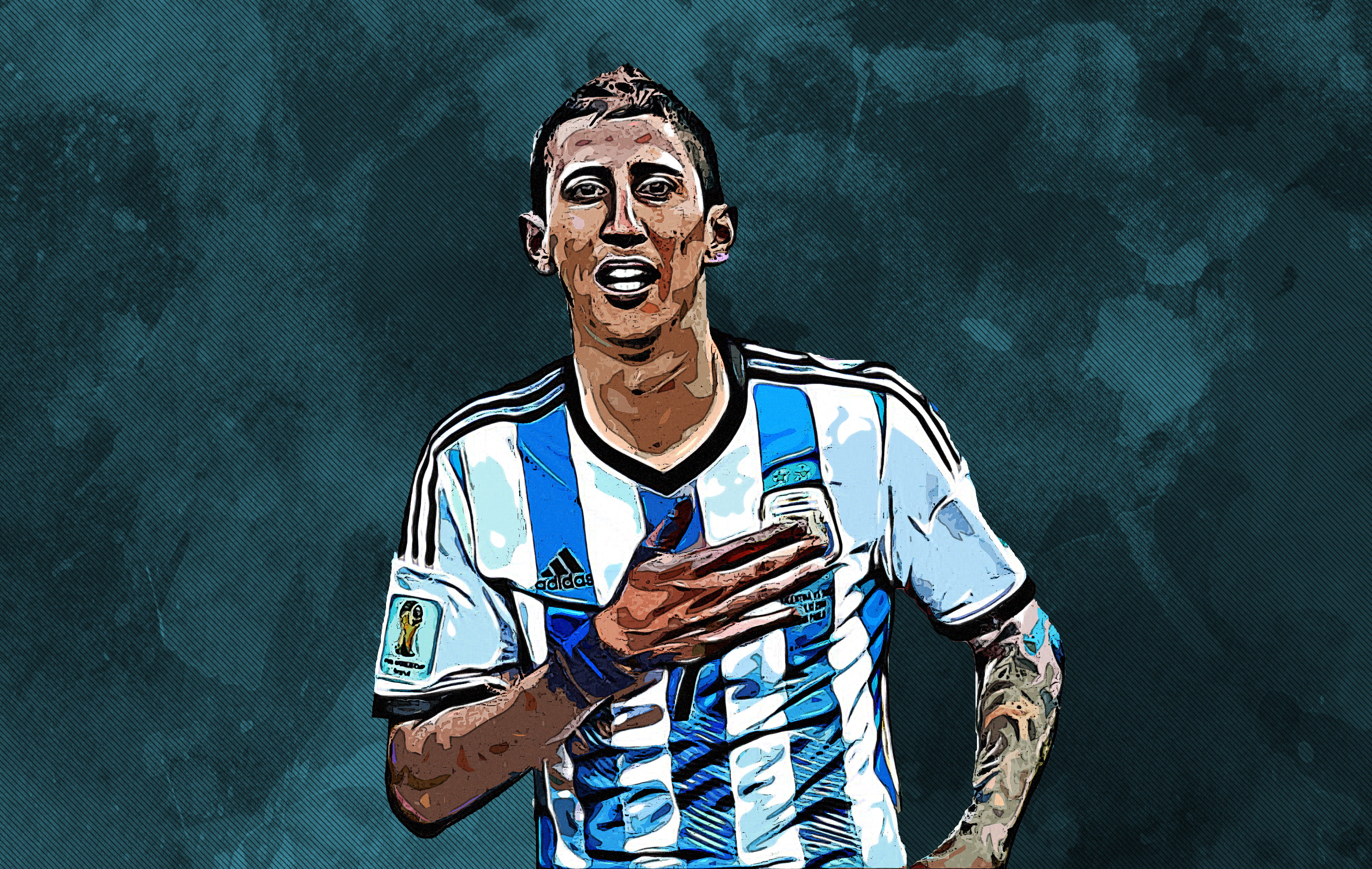 Argentina National Football Team, Ángel Di María, Soccer, 2K, HD Wallpaper