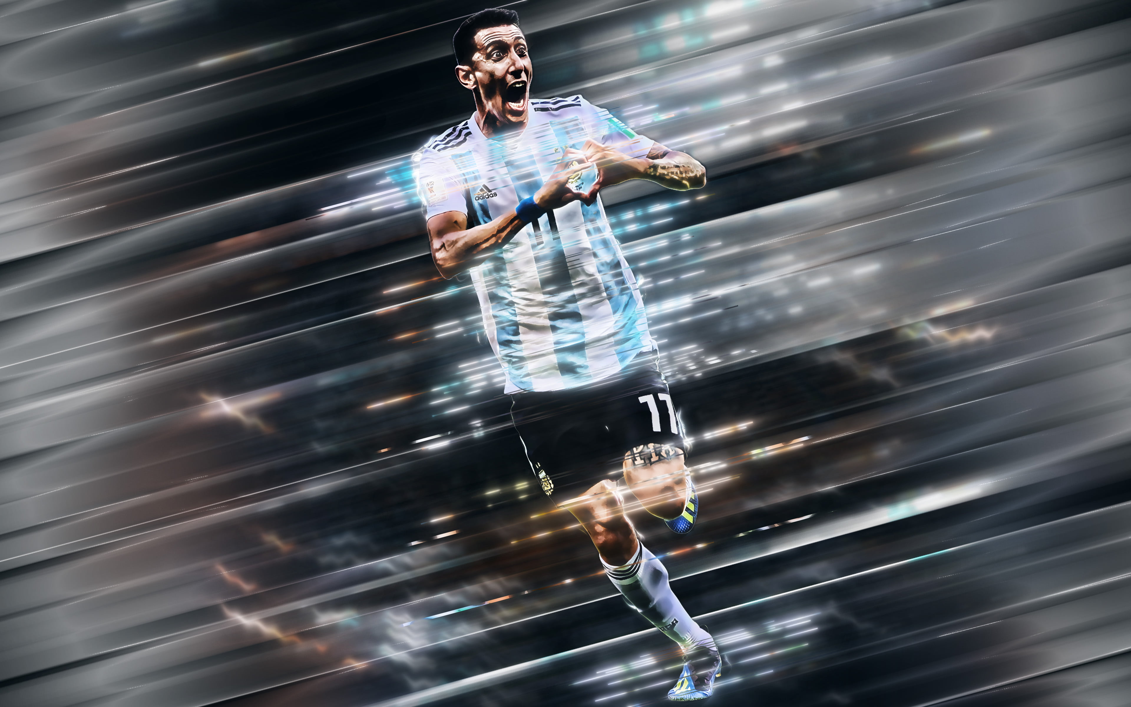 Argentina National Football Team, 4K, Soccer, Ángel Di María, HD Wallpaper