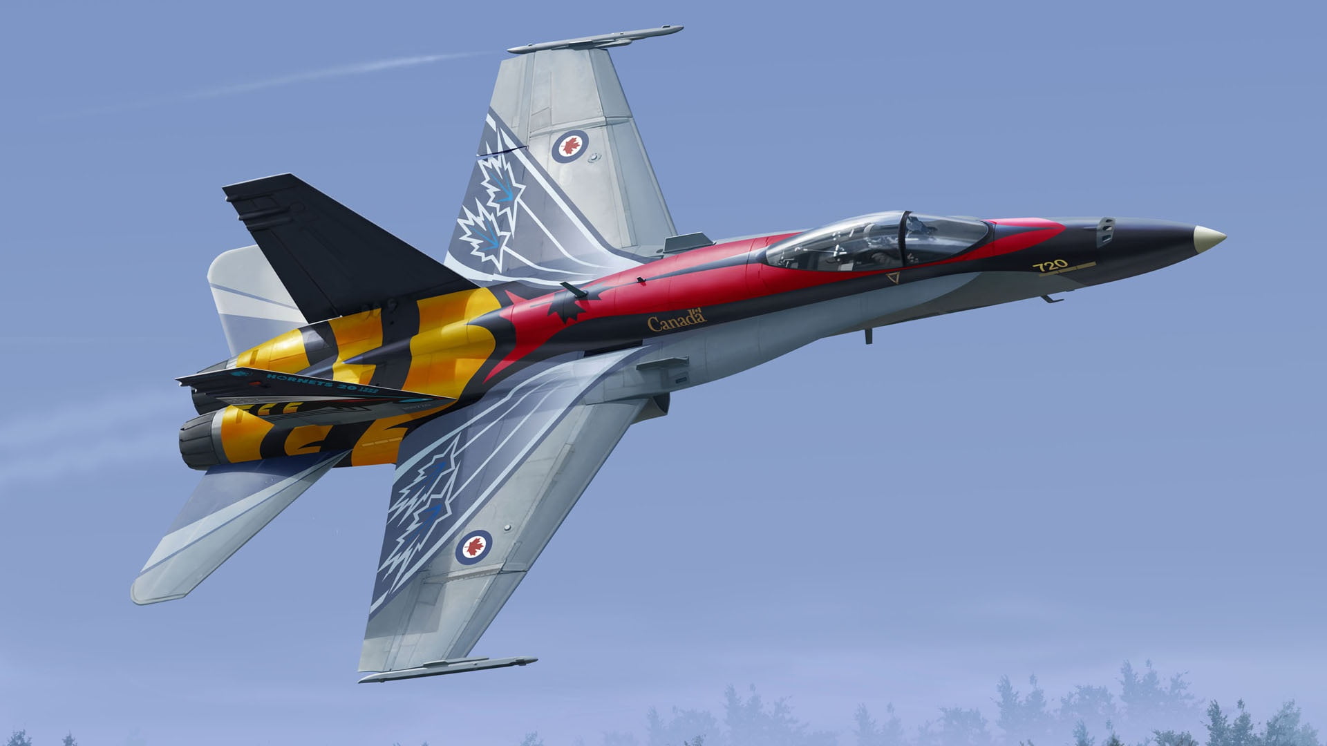 20 Years of Service RCAF, Hornet, McDonnell Douglas, 1080P, fighter-bomber, CF-188A, HD Wallpaper