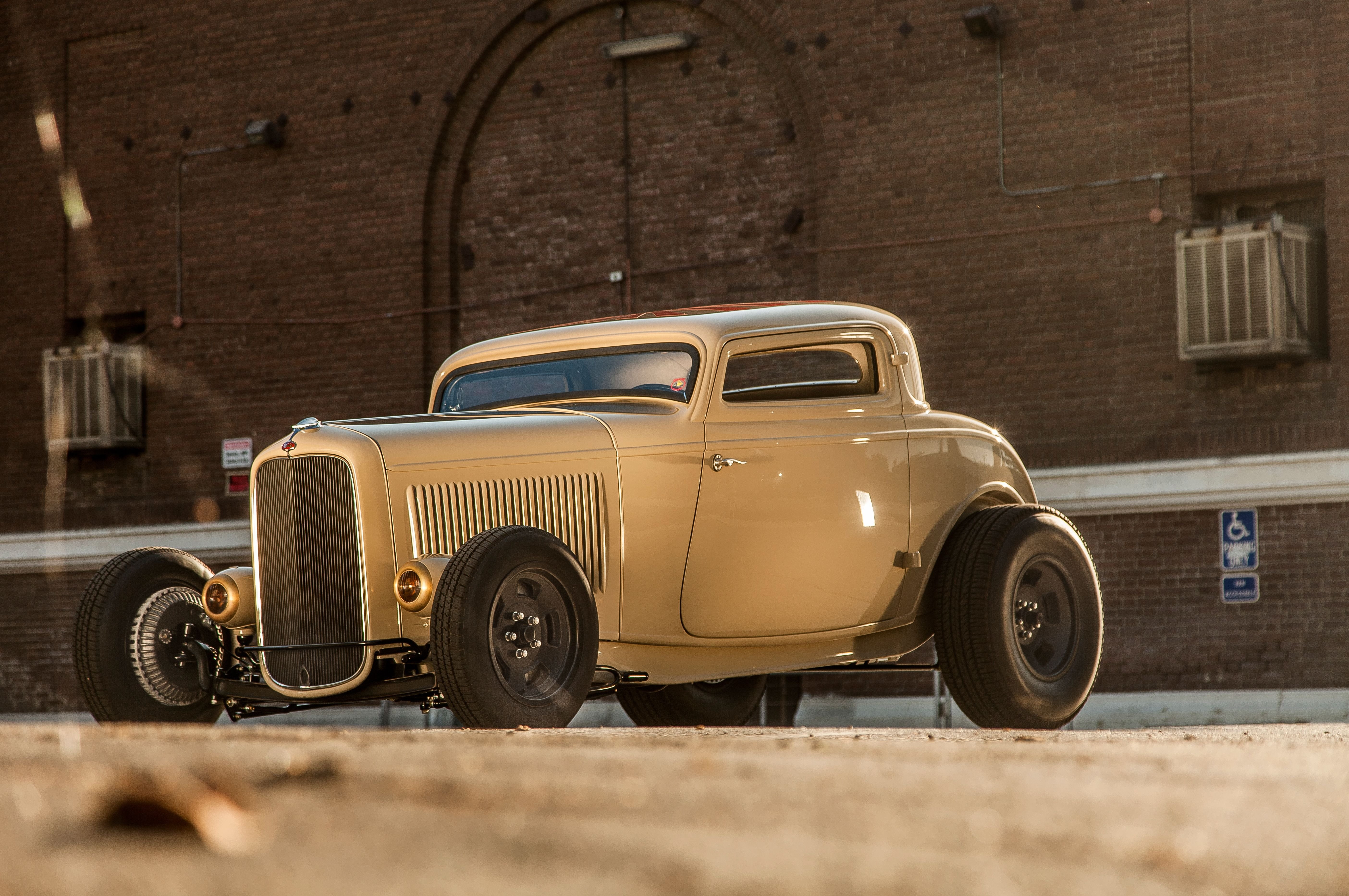 1932, hotrod, top, usa, rod, window, hot, chopped, coupe, three, 5K, ford, deuce, HD Wallpaper