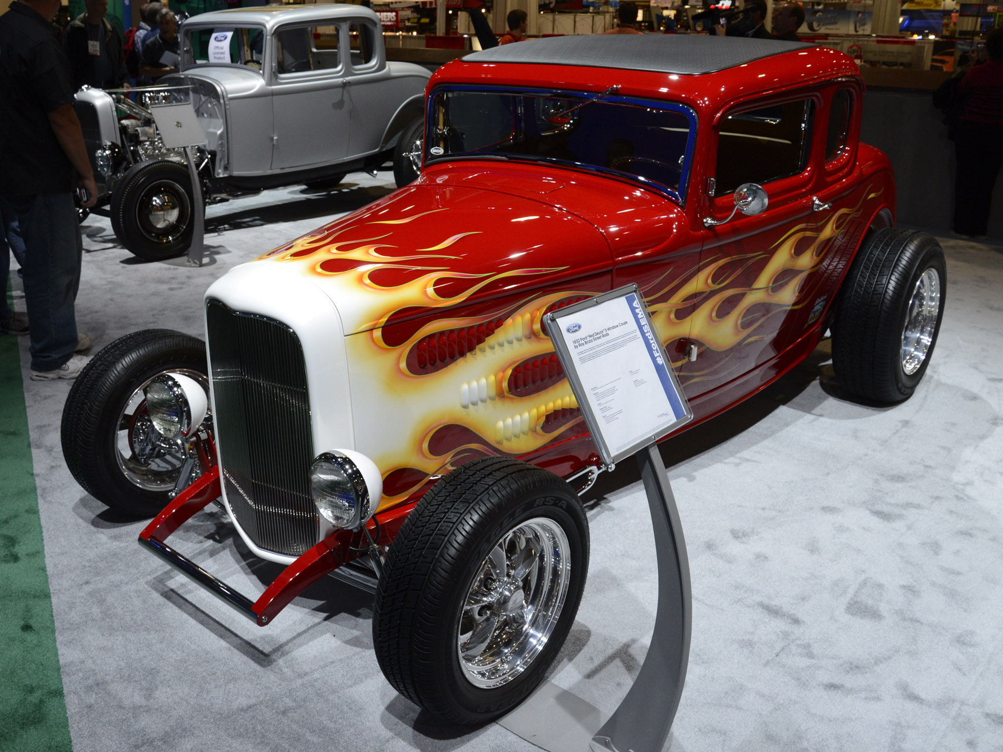 retro, coupe, 5 window, 1080P, rods, rod, red, ford, deuce, hot, 1932, HD Wallpaper