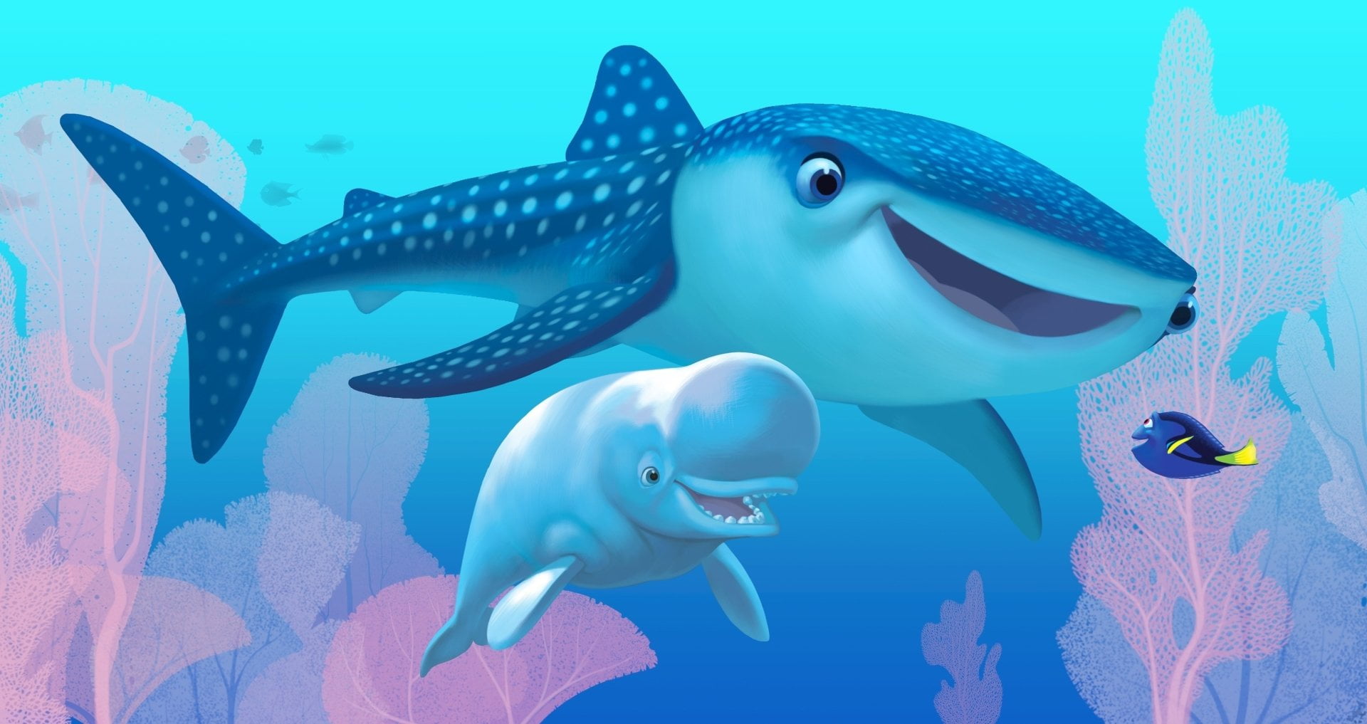 Movie, animal themes, Destiny (Finding Dory), marine, turquoise colored, close-up, group of animals, 1080P, blue, sea, invertebrate, animals in the wild, HD Wallpaper