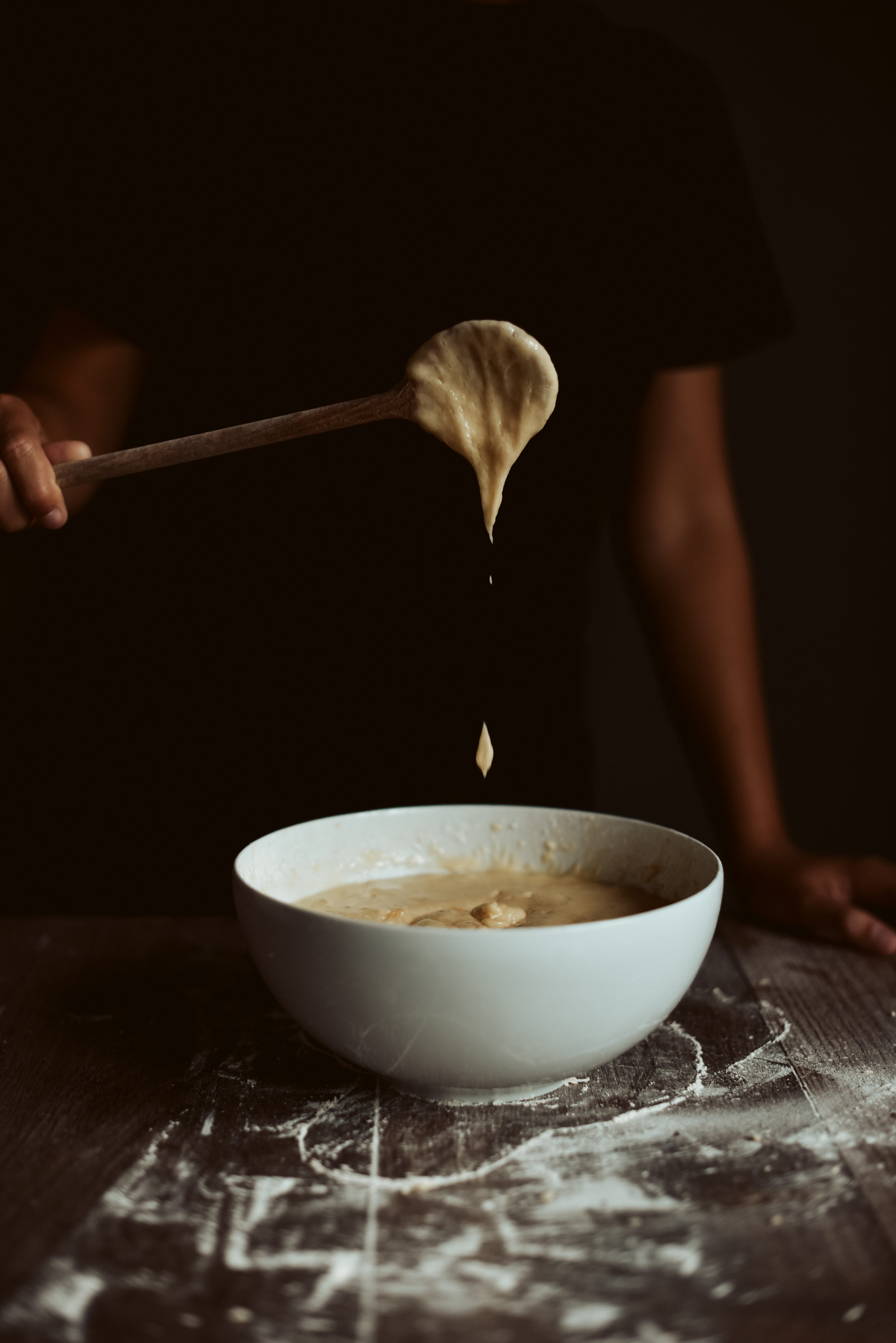 close-up, freshness, drop, table, food And Drink, cooking, cultures, scoop, cake, batter, making, make, domestic Kitchen, ingredient, mix, wood - Material, Phone HD Wallpaper