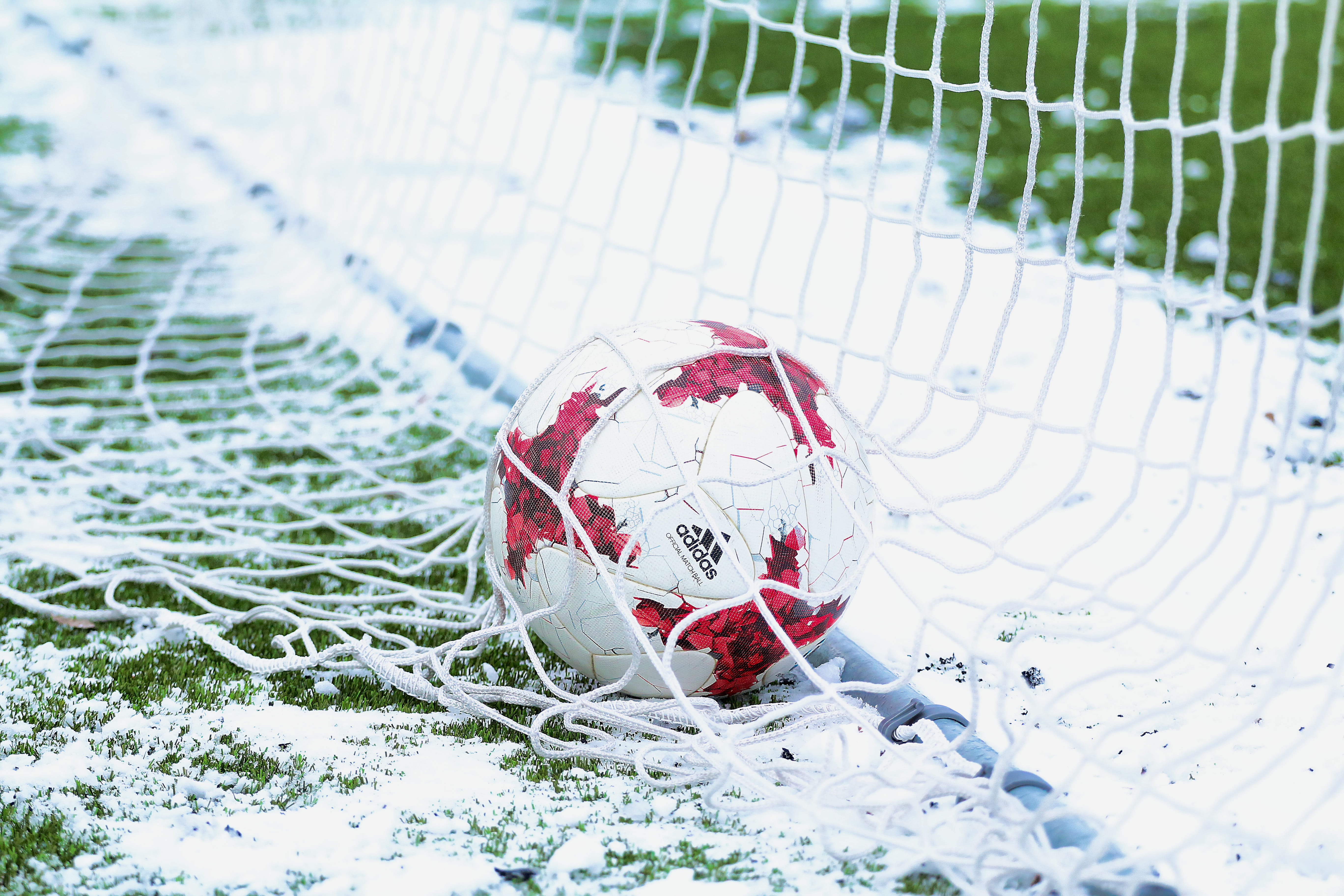 white color, net - sports equipment, the championship, match, boundary, the pitch, barrier, goal, close-up, day, the ball, sport, land, focus on foreground, HD Wallpaper