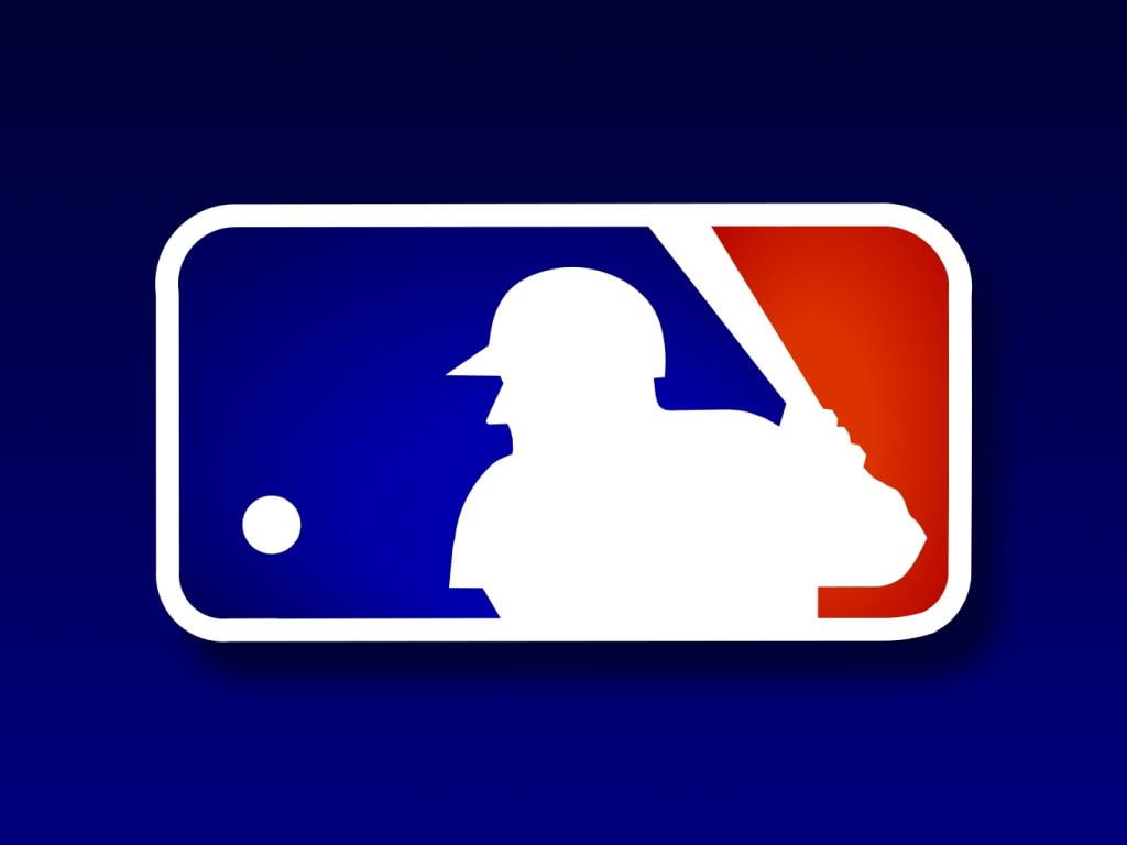 mbl, 480P, blue, sign, logo, blue background, players, background, baseball, HD Wallpaper