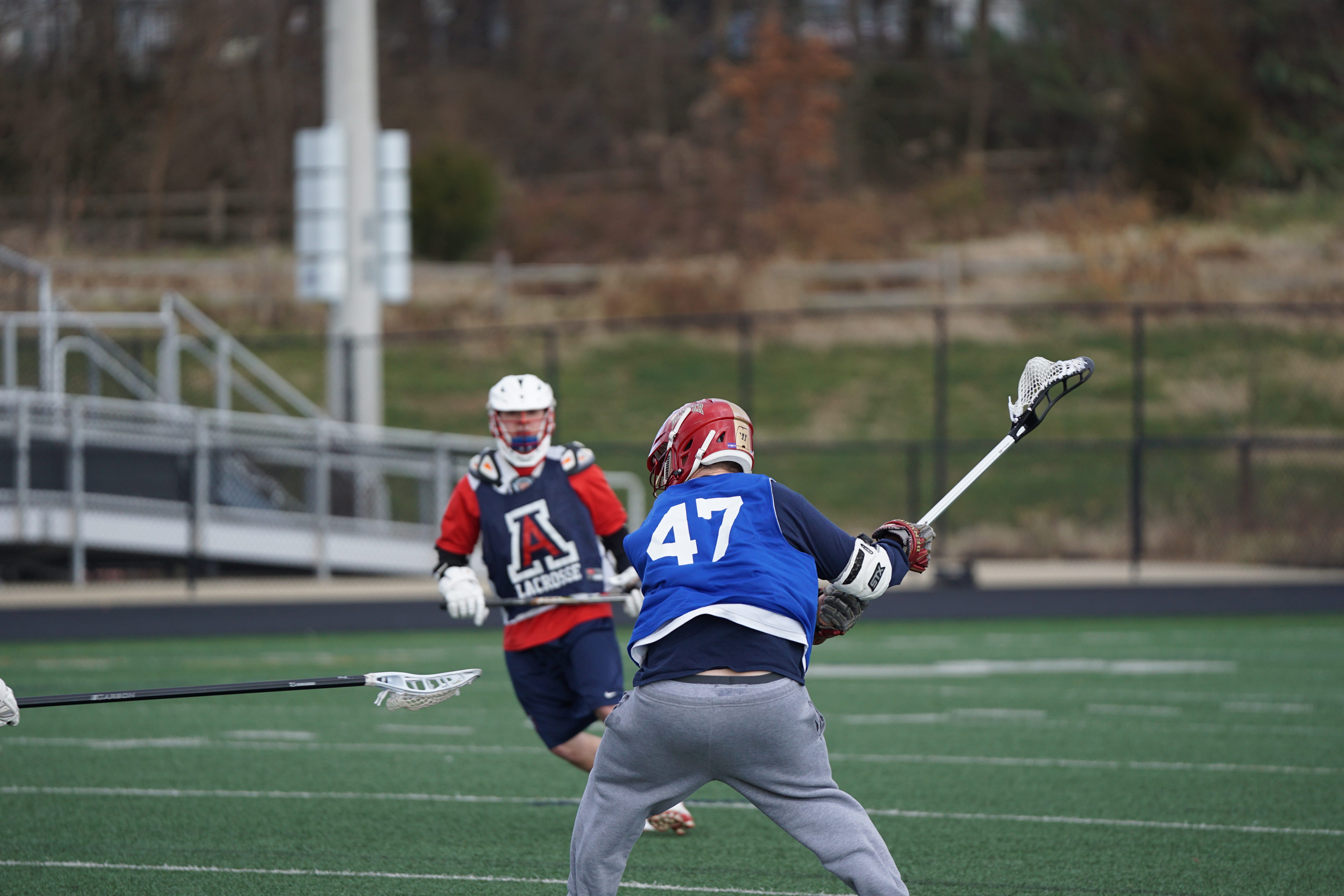 sport, competition, two, focus on foreground, football helmet, american football, nature, cooperation, headwear, sports uniform, lacrosse, two people, human, HD Wallpaper